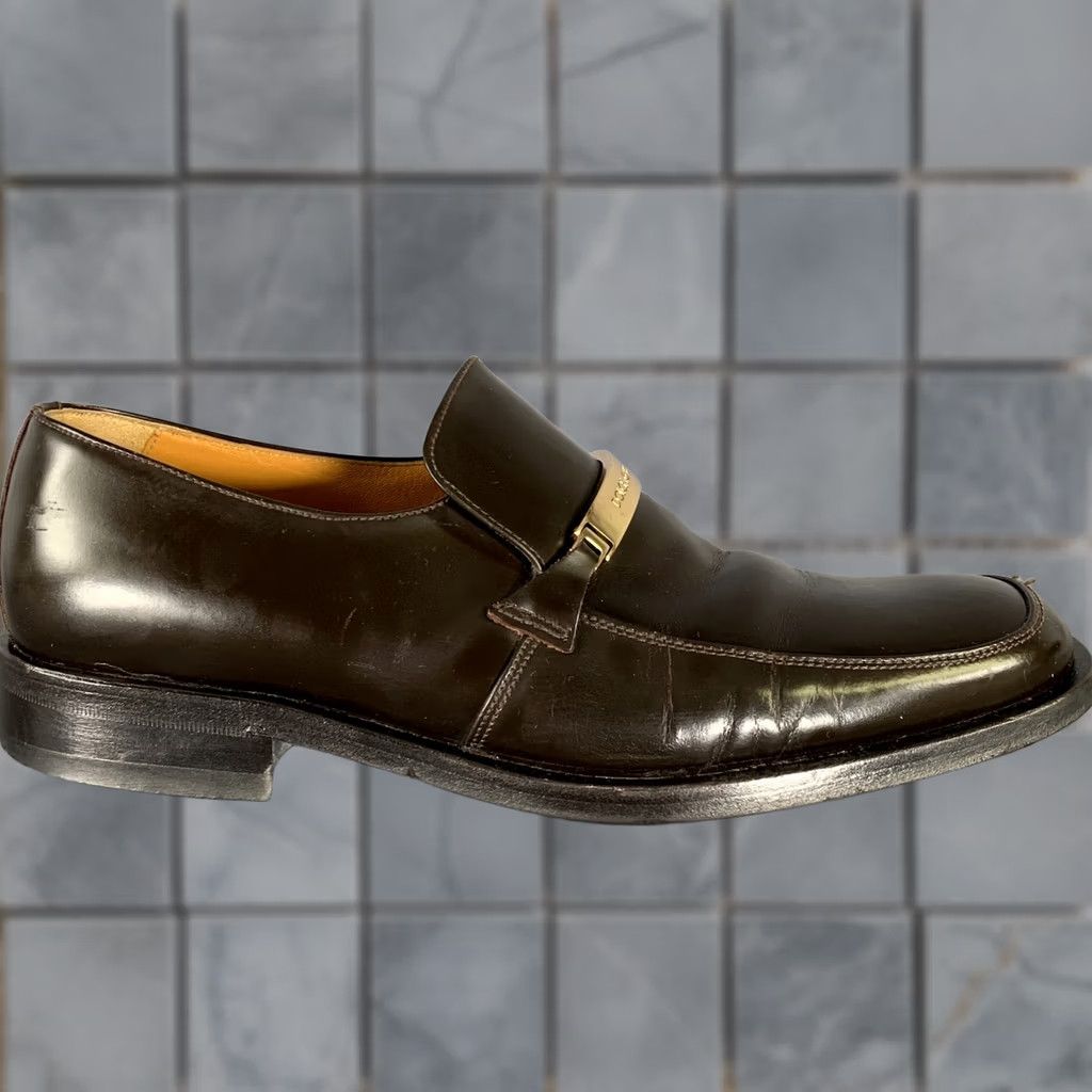 Dolce & Gabbana DOLCE & GABBANA Brown Gold Leather Loafers Size 9 Men's Size US 9 / EU 42 - 1 Thumbnail