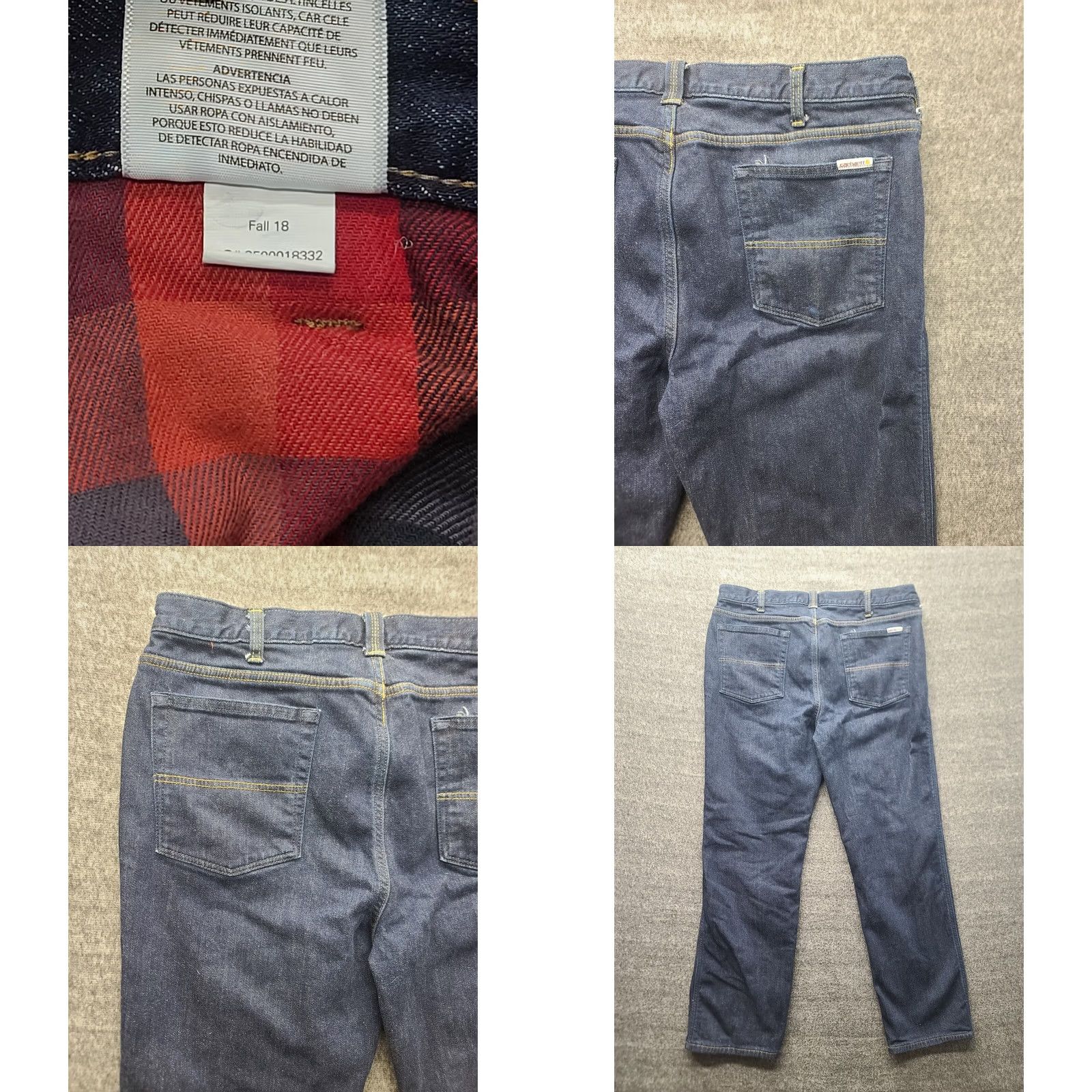 Carhartt VINTAGE Carhartt Jeans Womens 16 Short 35x30 Flannel Lined Original Fit Straight Leg Size 38" / US 16 / IT 52 - 9 Thumbnail