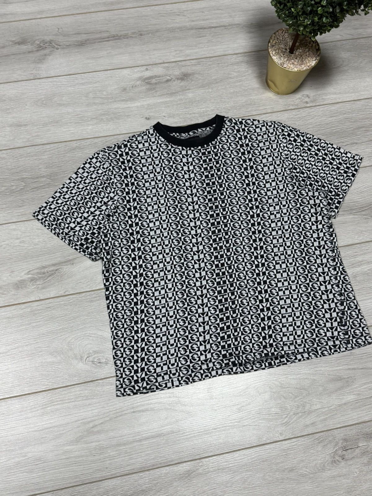 Stussy Stussy all over print monogram tee shirt spell out Size US M / EU 48-50 / 2 - 3 Thumbnail