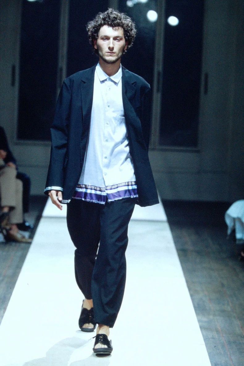 Yohji Yamamoto Yohji Yamamoto size 3 02 SS silk white stripe suit 2501-Nex Size 38R - 3 Thumbnail