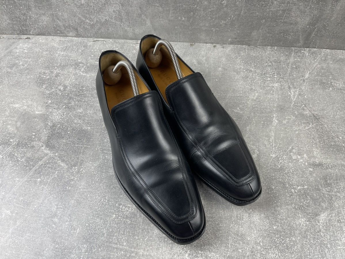 Gucci × Vintage Gucci Archive Black Leather Moccasins Slip-on Shoes Size US 10 / EU 43 - 5 Thumbnail
