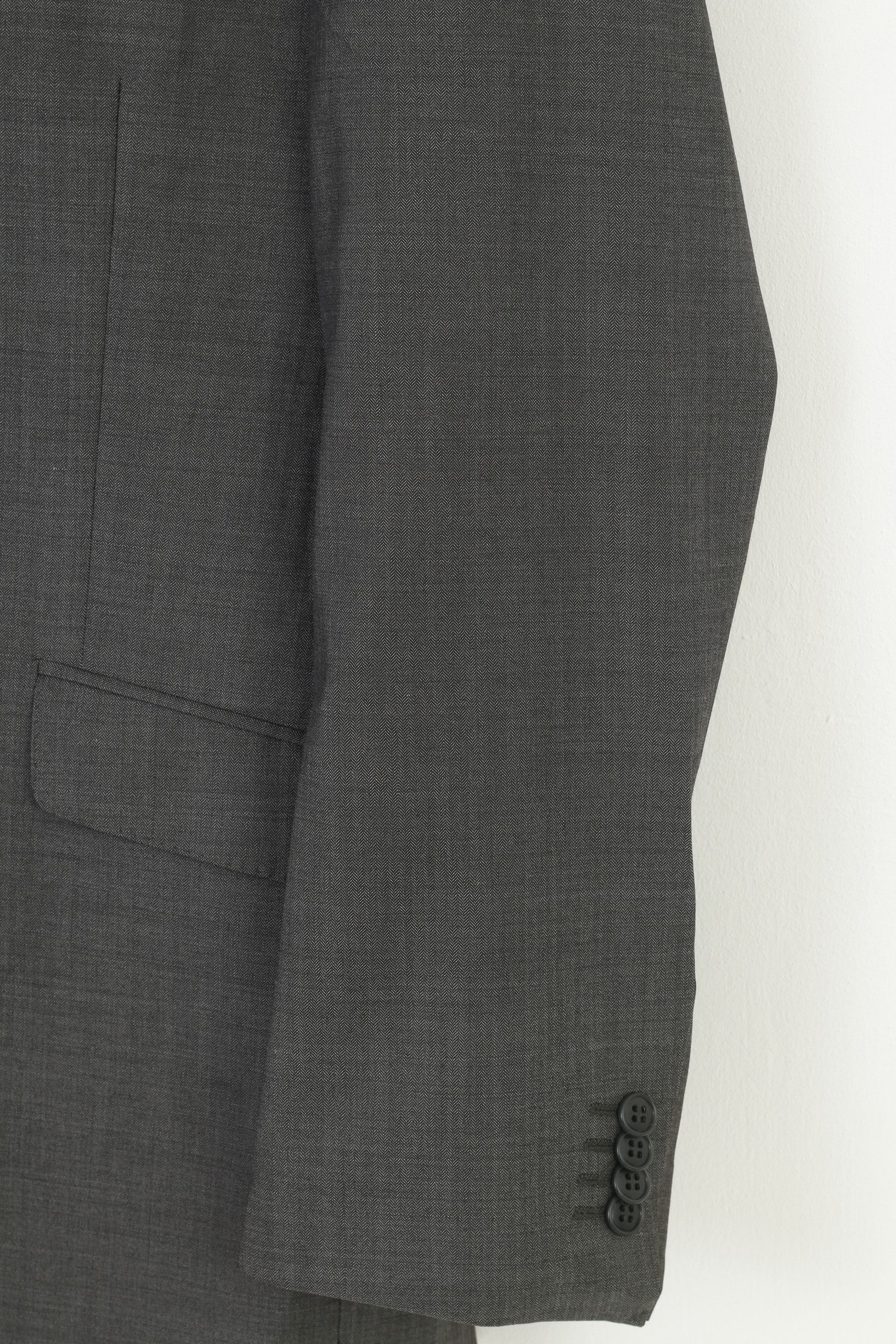 Daniel Hechter Daniel Hechter Fine Tailoring Men 44 Blazer Grey Wool 11062 Size 44R - 3 Thumbnail