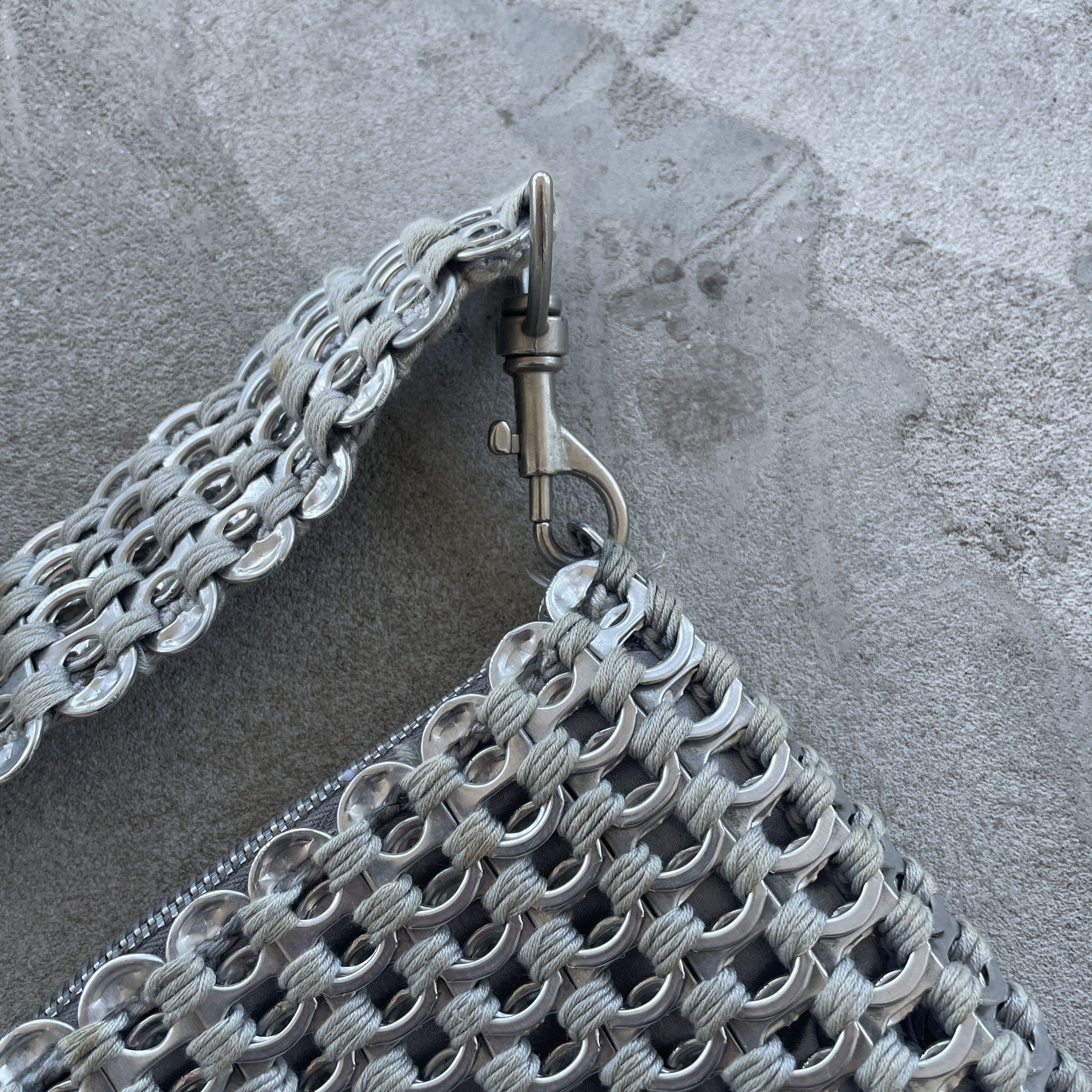 Vintage Vintage Upcycled Pop Tab Bag Silver Metallic Shoulder Bag Size ONE SIZE - 3 Thumbnail