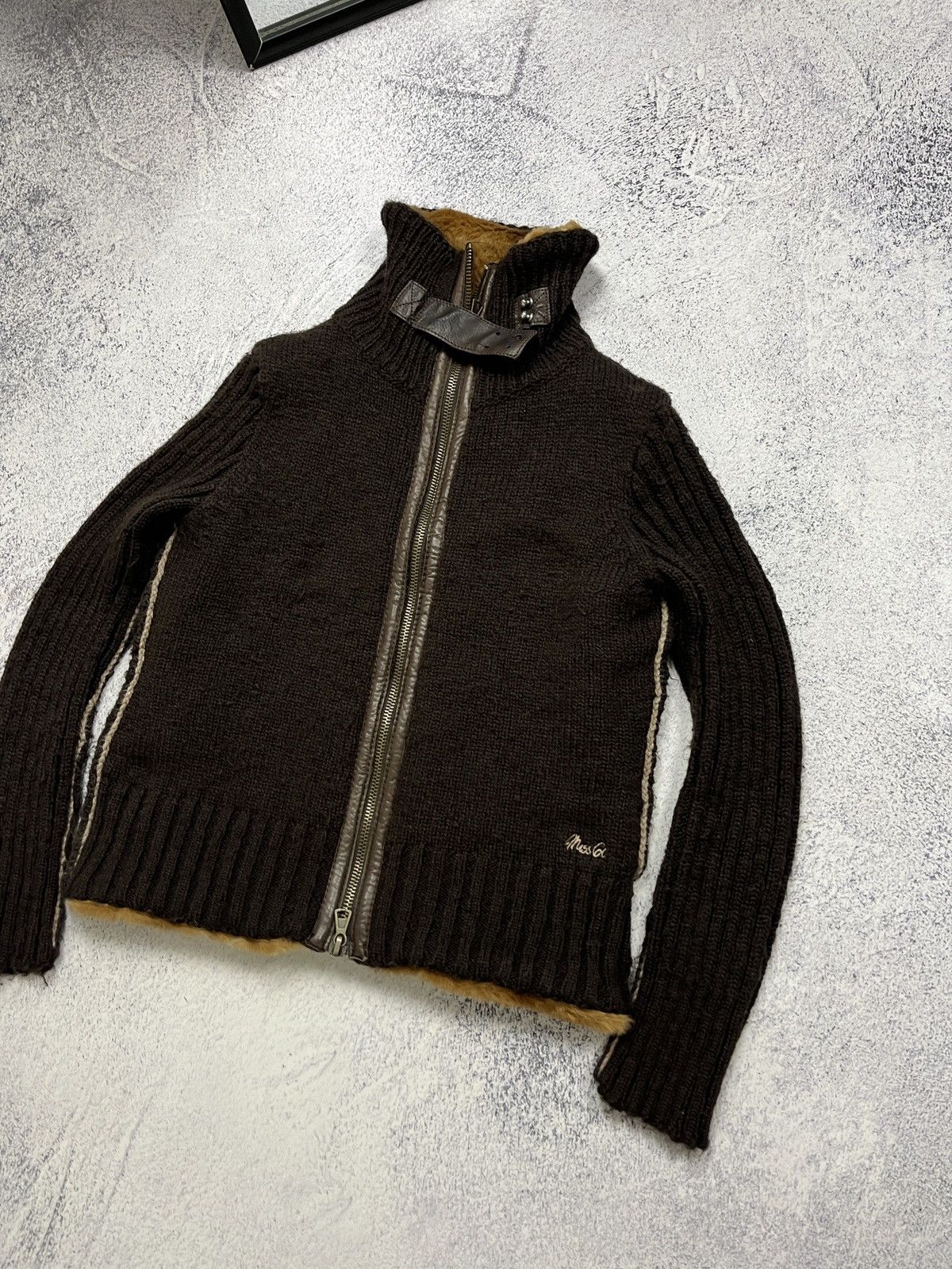 Japanese Brand Miss Sixty Fur Zip Up Crop Knit Sweater Jacket Avant Garde Size US S / EU 44-46 / 1 - 7 Thumbnail