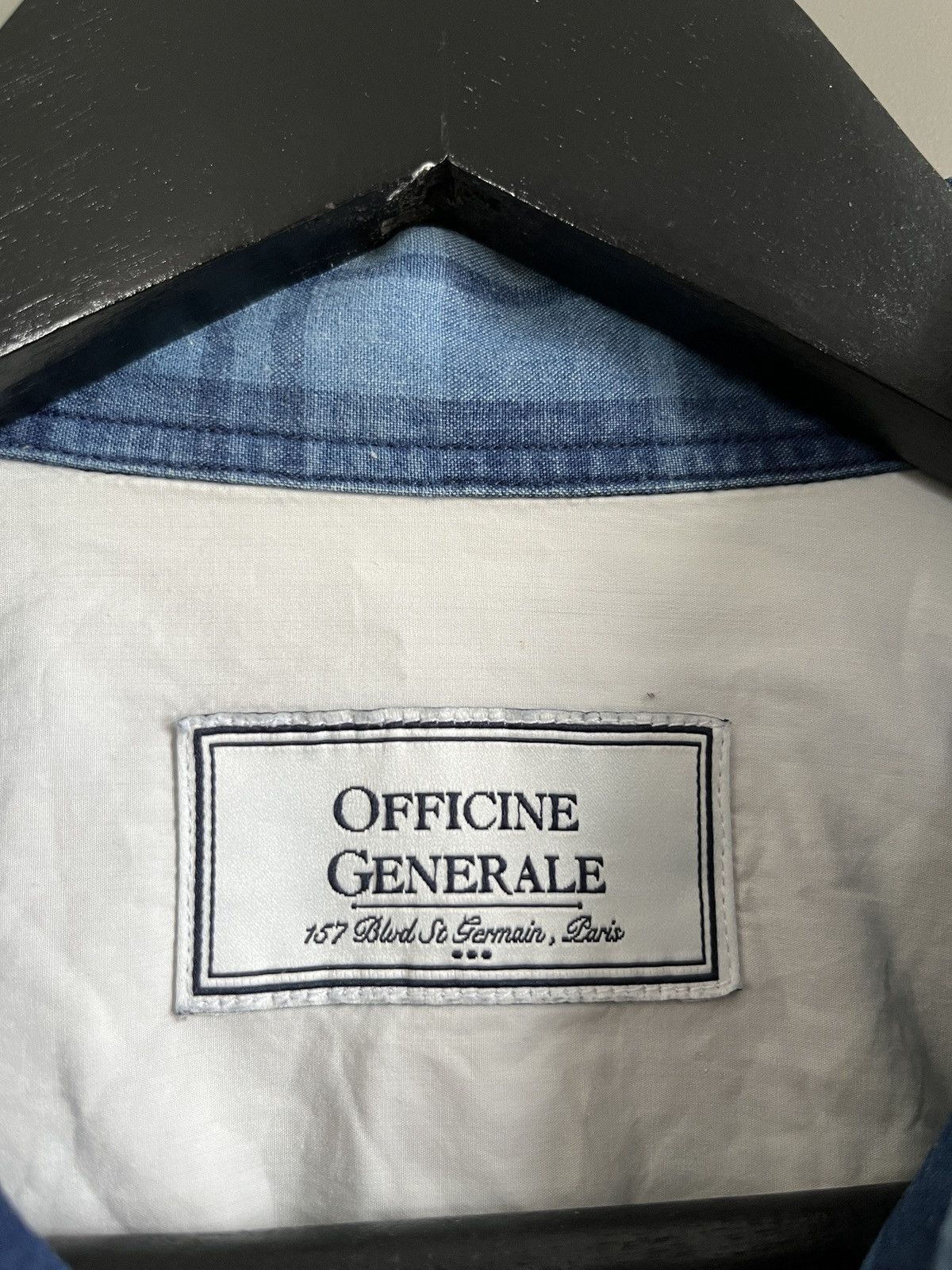 Officine Generale Officine Generale Blue Check Shirt Size US L / EU 52-54 / 3 - 4 Thumbnail