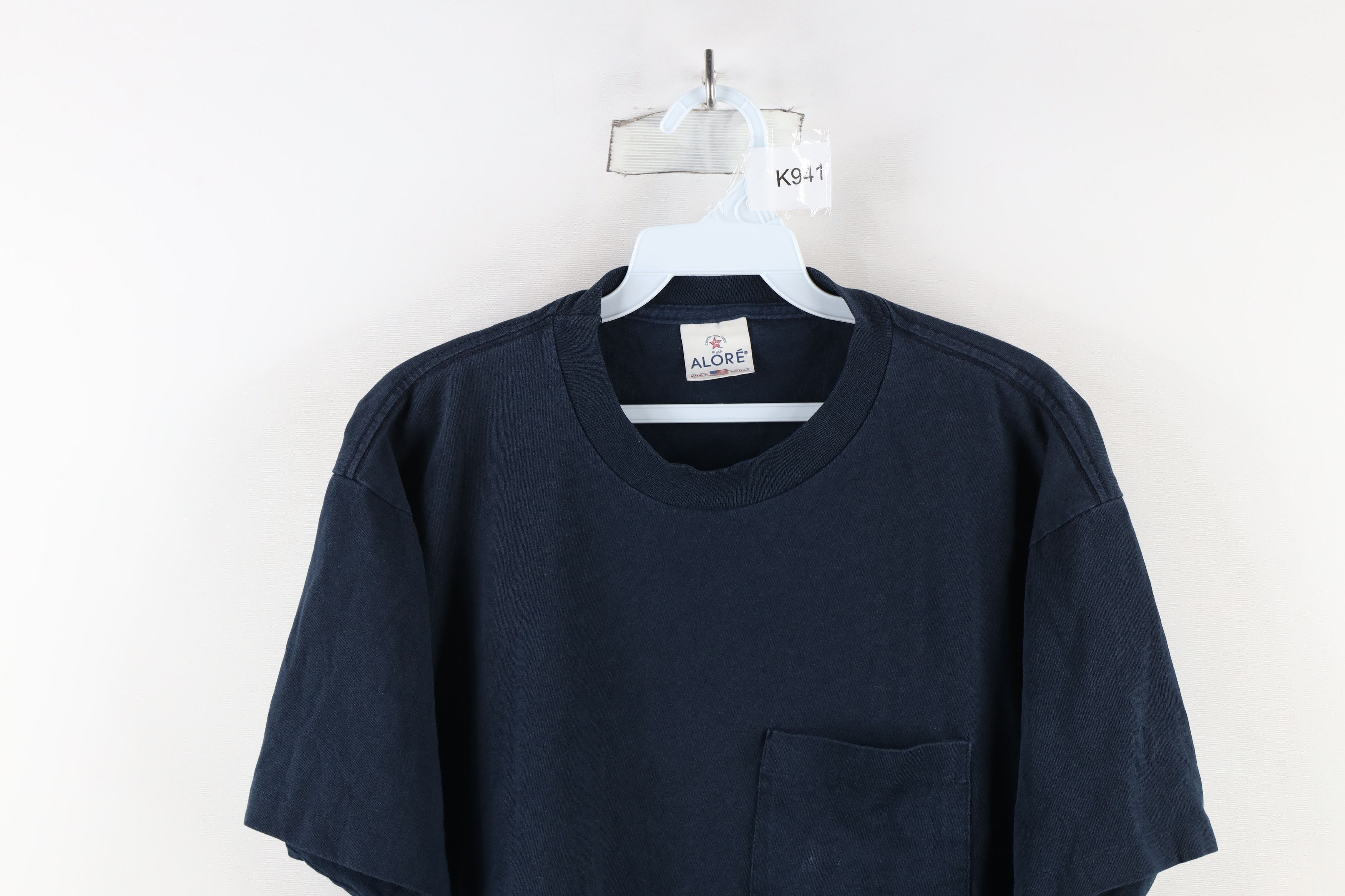 Vintage Vintage 90s Streetwear Blank Pocket T-Shirt Blue USA Cotton Size US L / EU 52-54 / 3 - 2 Thumbnail