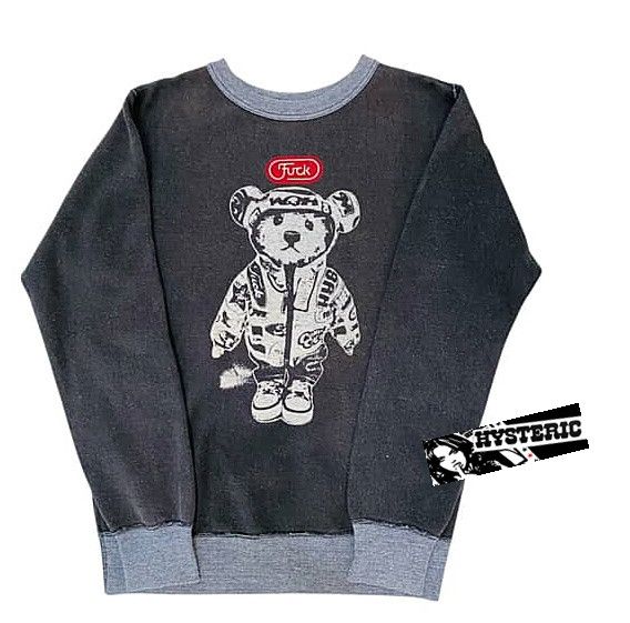 HYSTERIC GLAMOUR fuck bear 00'sニットパーカー vintage hysteric glamour fuck bear hoodie. | Depop