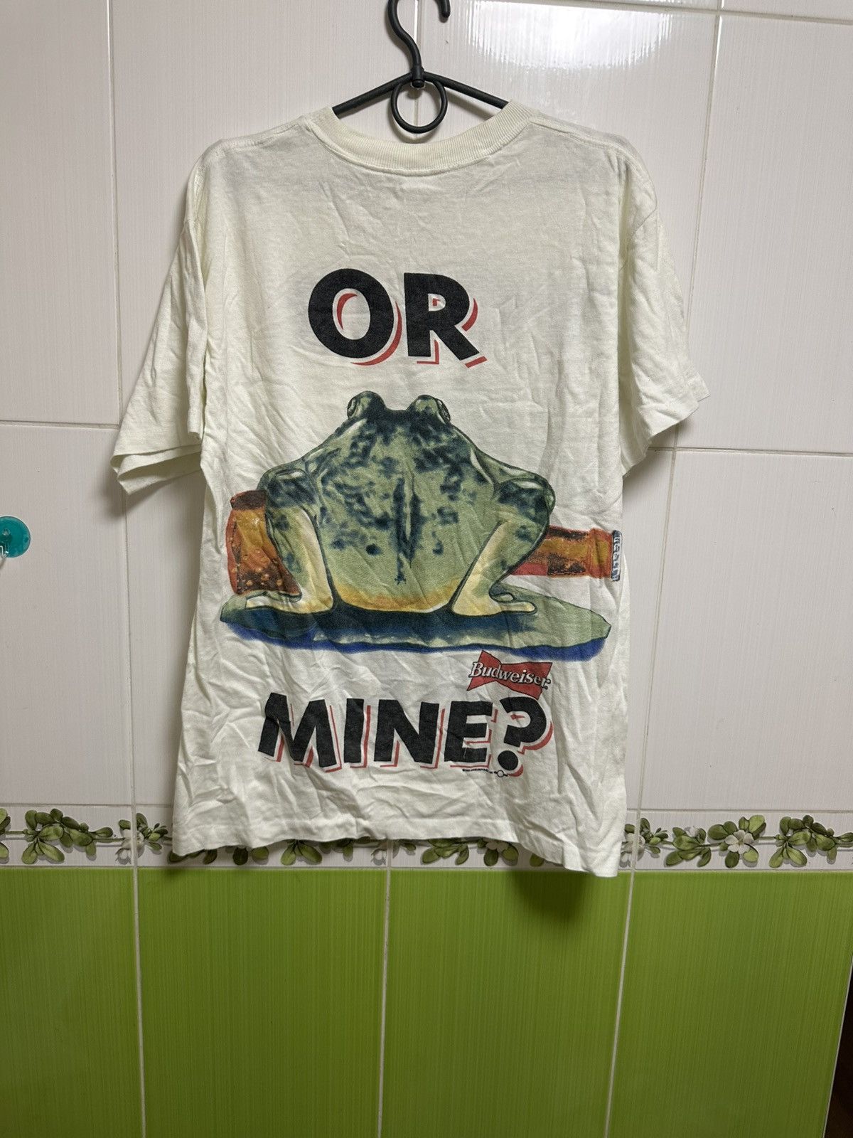 Budweiser × Vintage Vintage 90s Budweiser Frog Your Pad or Mine? 1995 T Shirt Size US L / EU 52-54 / 3 - 6 Thumbnail
