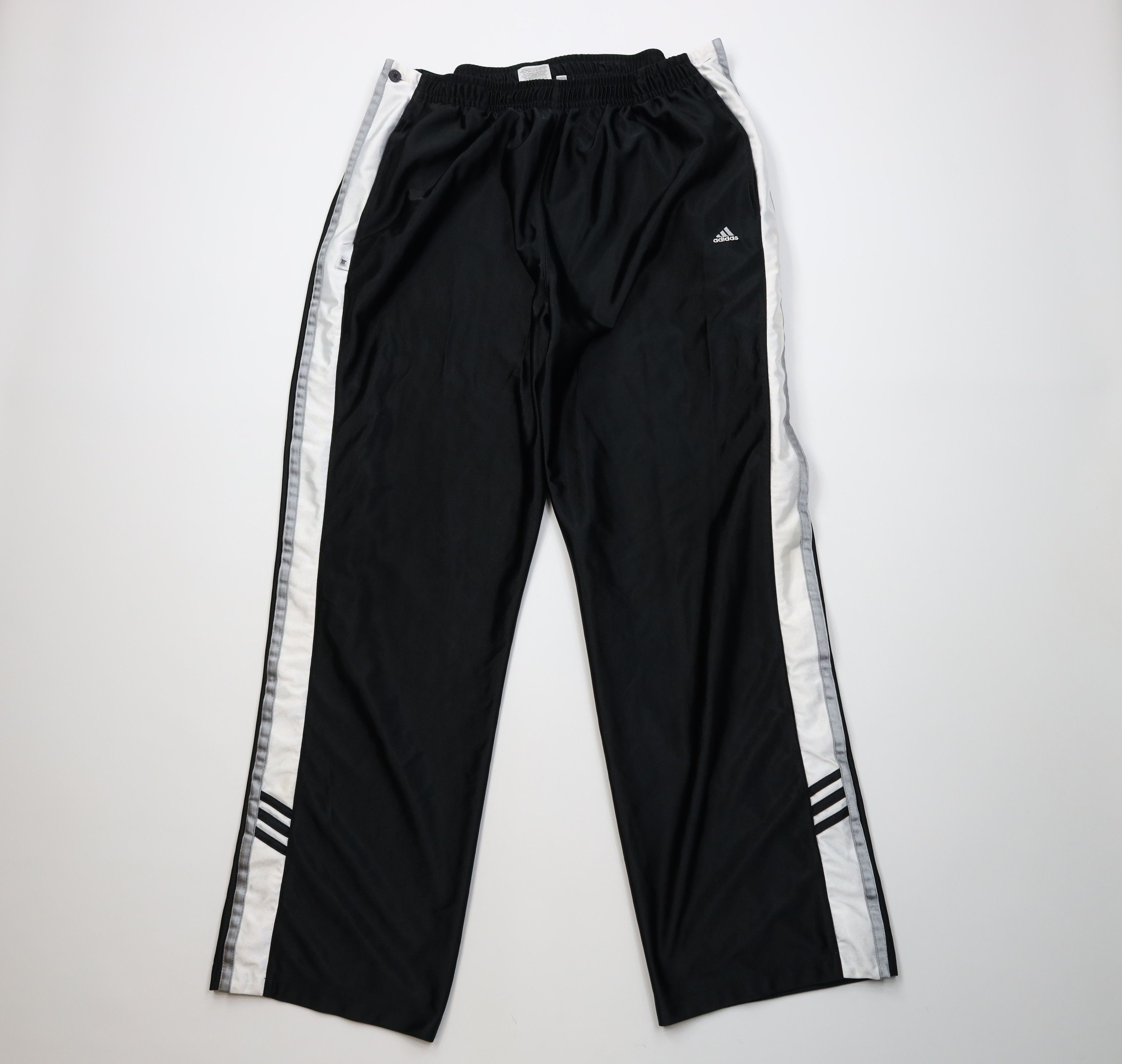 Adidas Vintage Y2K Adidas Striped Wide Leg Tearaway Pants Black Size US 40 / EU 56 - 1 Thumbnail