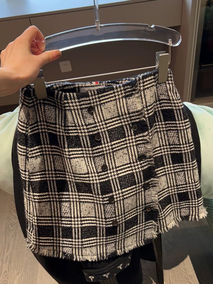 Thom Browne Thom Browne Black and white check wool skirt Size 25" / US 0 / IT 36 - 2 Thumbnail