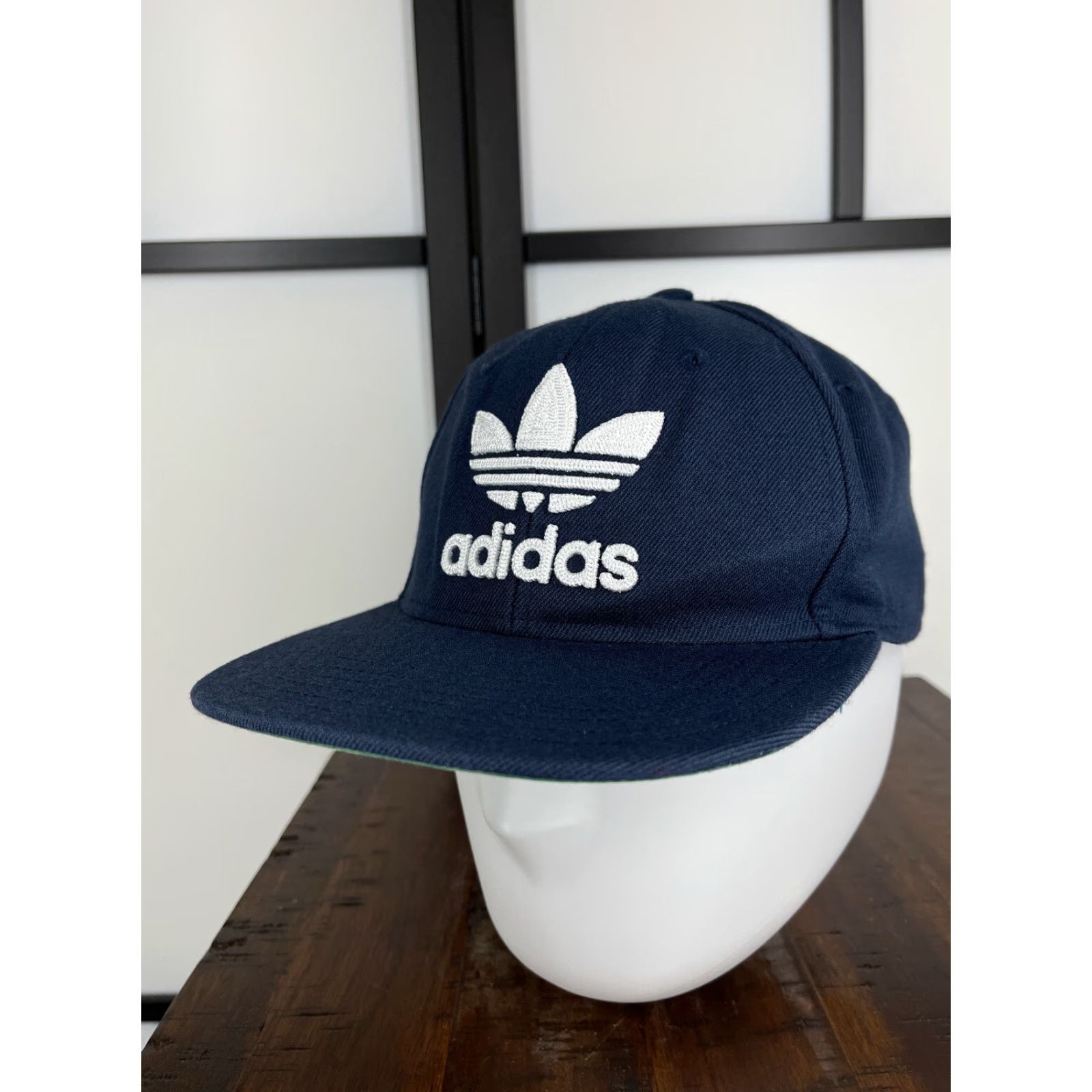 Adidas Adidas Hat Cap Snap Back One Size Blue Green Embroidered Trefoil Wool Blend Mens Cap Hat Size ONE SIZE - 4 Thumbnail
