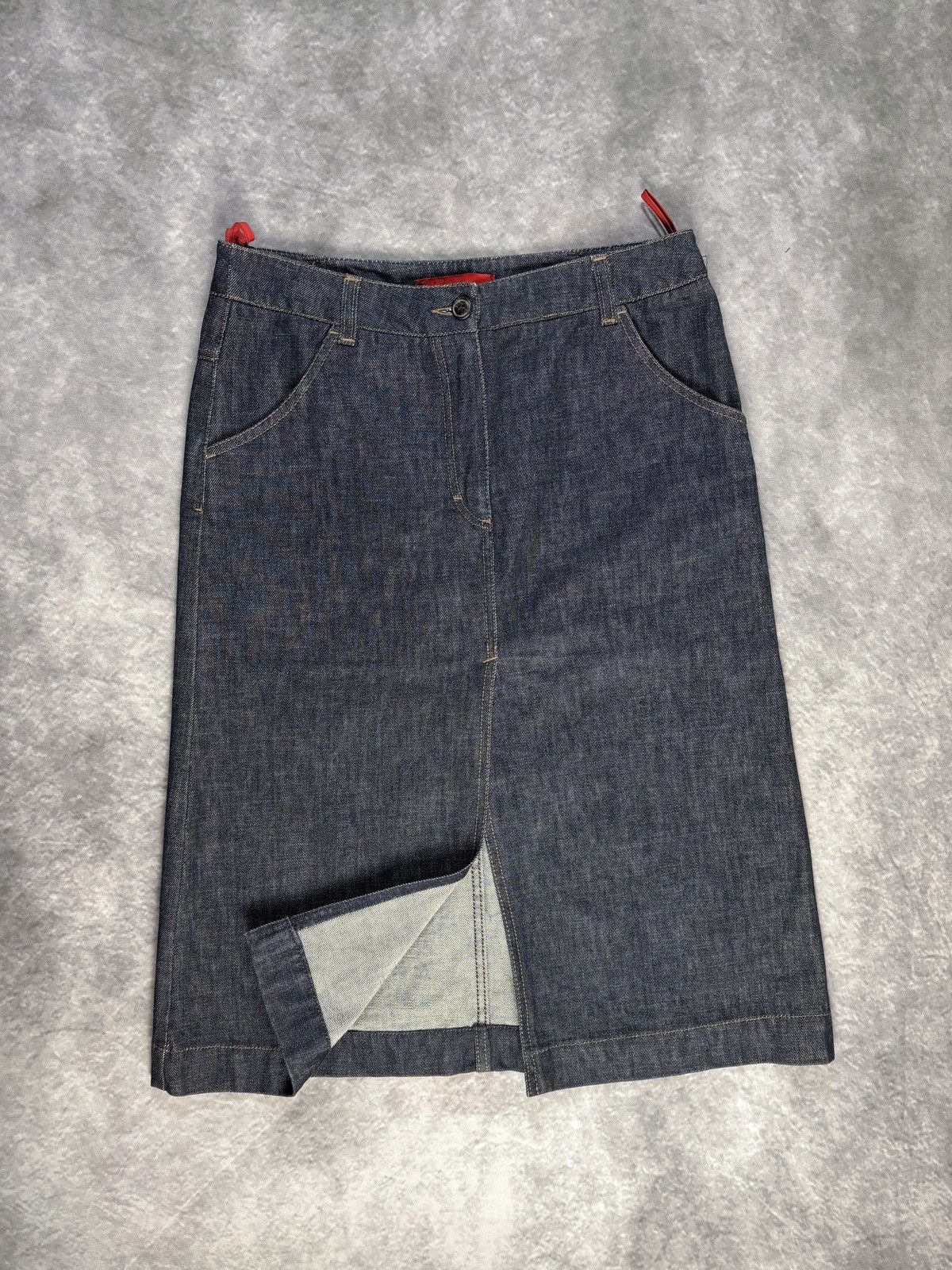 Prada × Vintage 2000s Prada Sport Vintage Prada Denim Maxi Skirt 1990s Long Size 28" / US 6 / IT 42 - 11 Thumbnail
