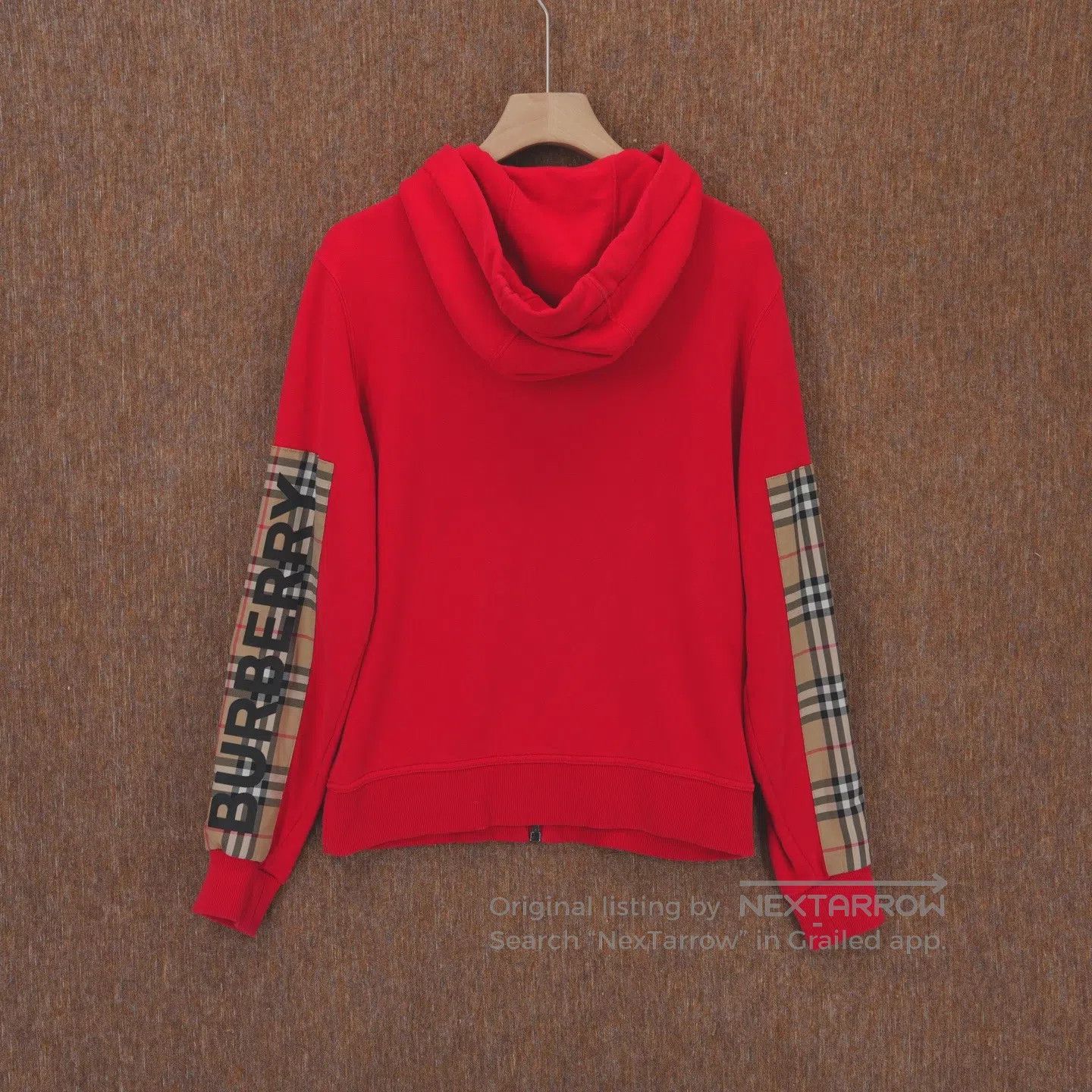 Burberry Burberry Arm-checkered red zipper hoodie Size XS / US 0-2 / IT 36-38 - 2 Thumbnail