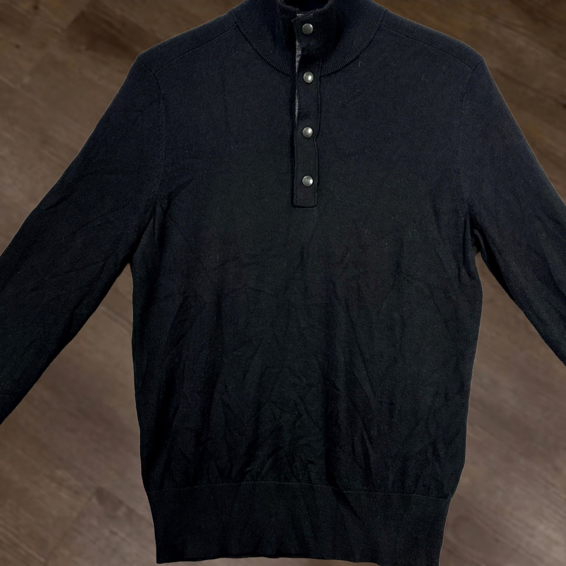 Banana Republic Banana Republic Merino Extra Fine Wool Sweater Pullover Mens Medium Black Knit Size US M / EU 48-50 / 2 - 1 Thumbnail
