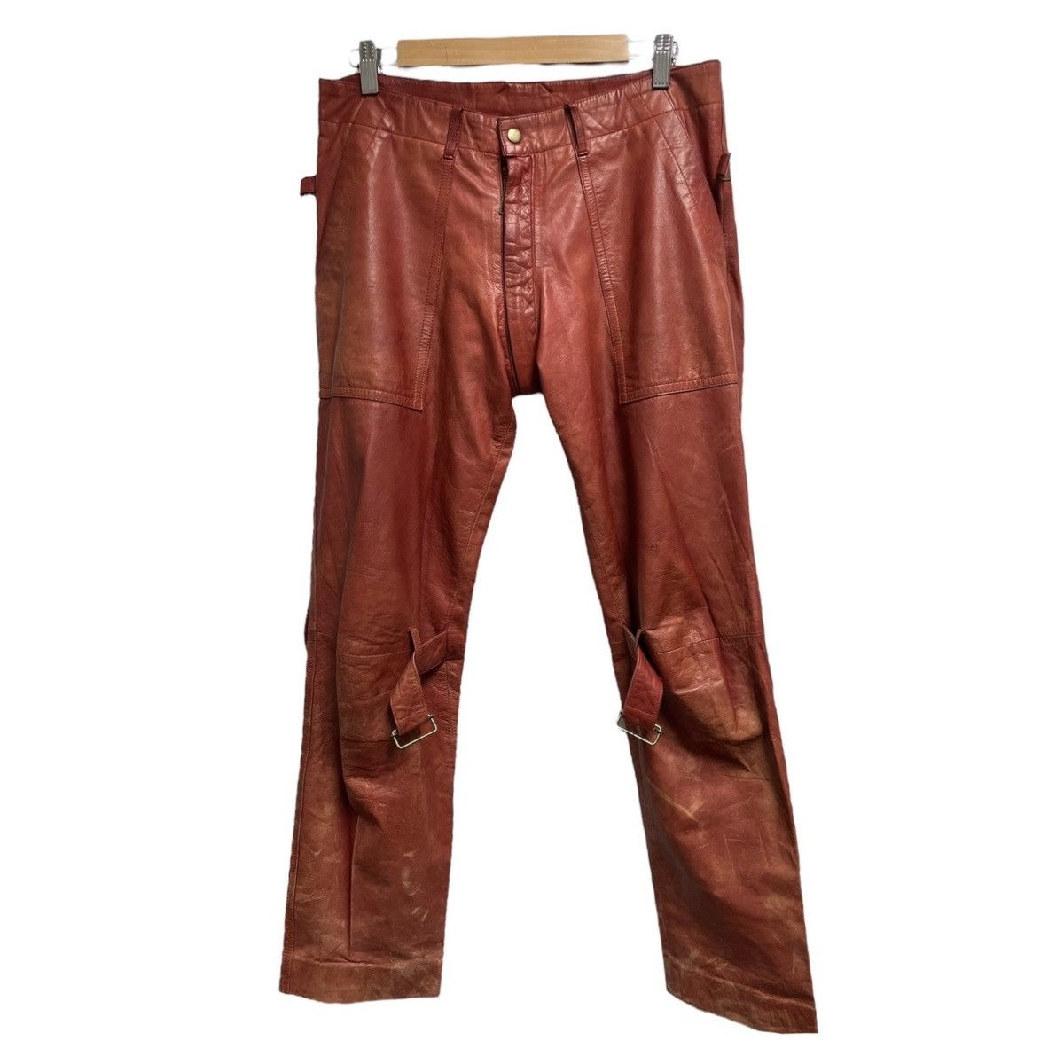 image of 20471120 Leather Pants in Red, Men's (Size 30)