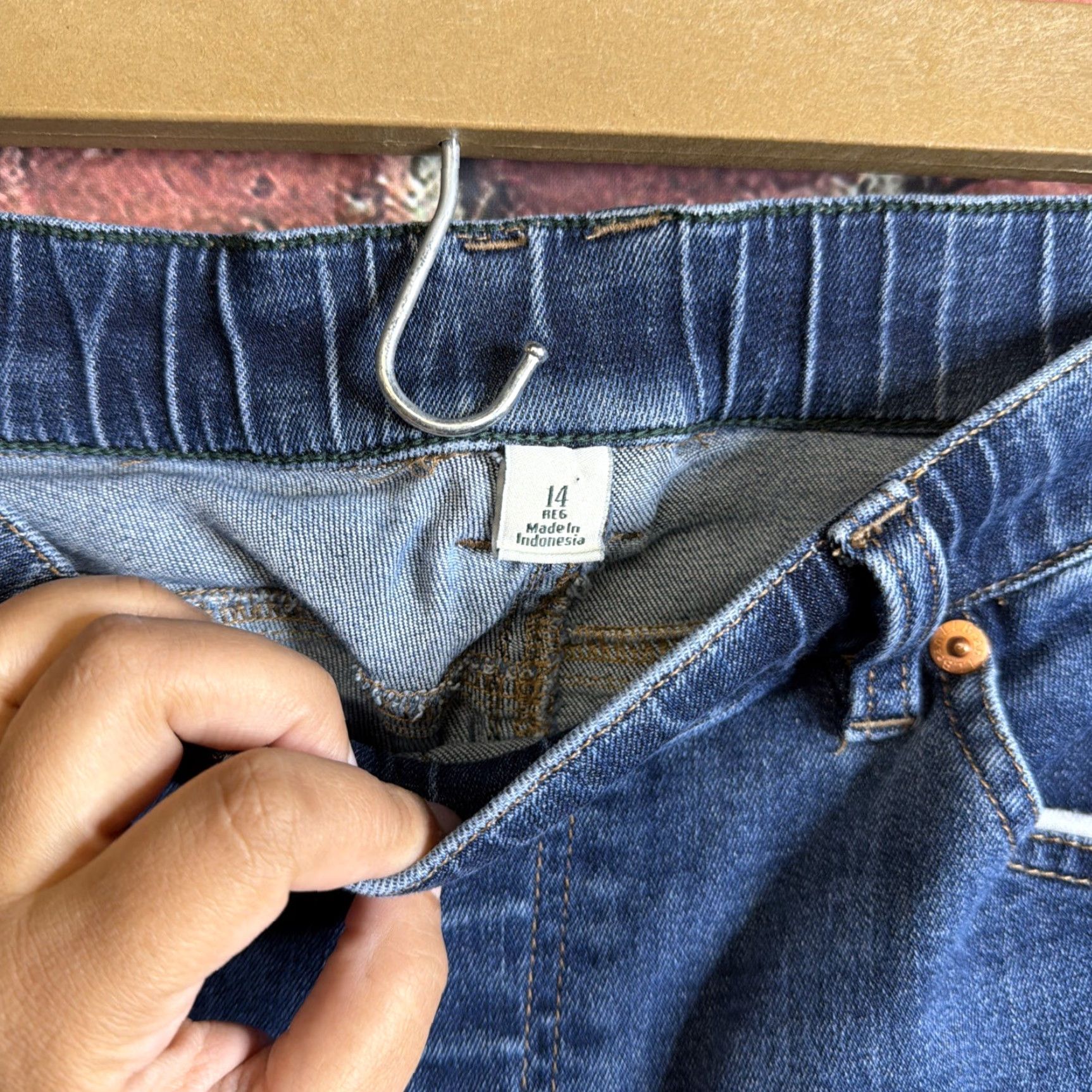 Vintage LL Bean Jeans Womens 14 Reg Skinny Leg High Rise Favorite Fit Size 36" / US 14 / IT 50 - 2 Thumbnail