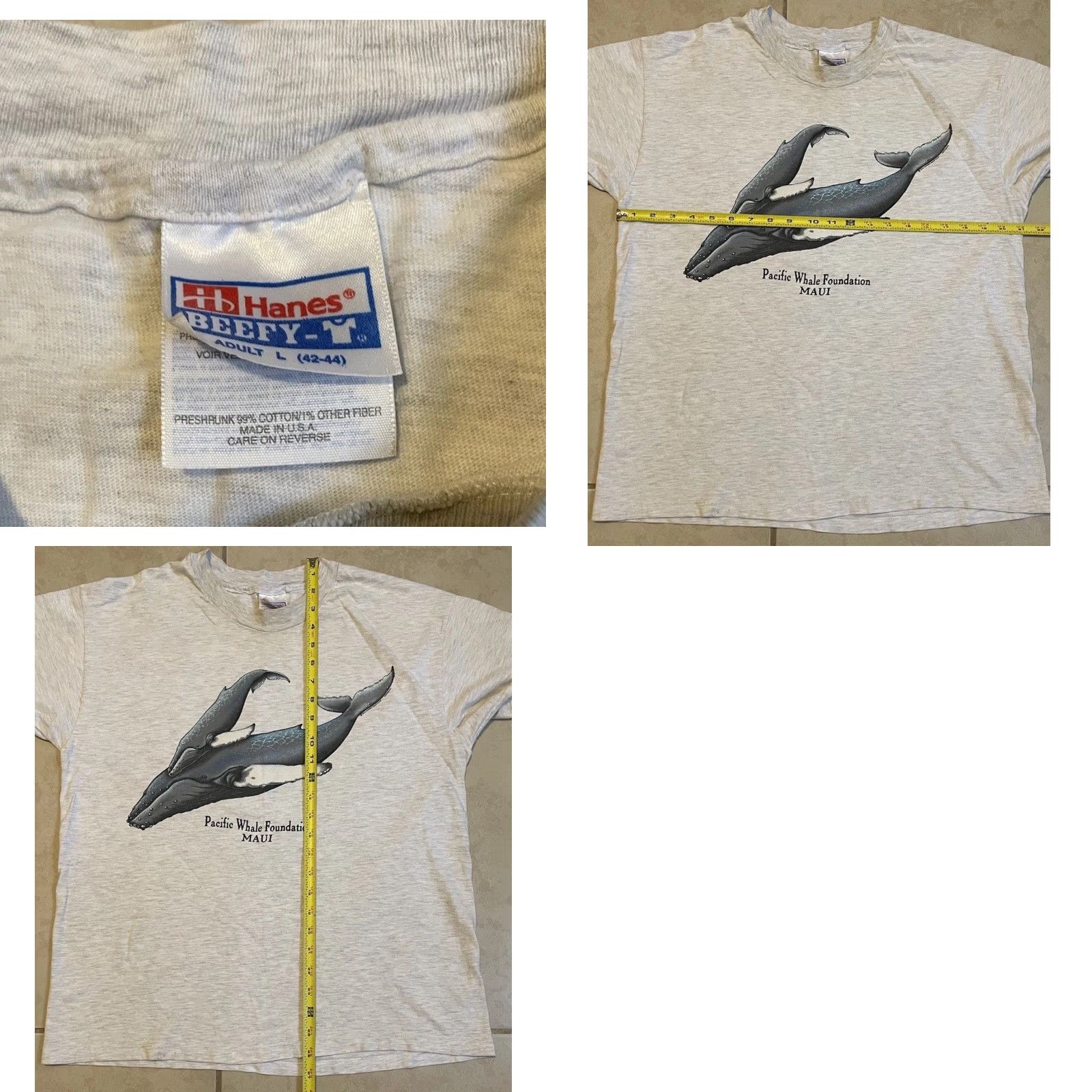 Vintage VINTAGE Maui Whale Watch 90s Shirt - Faded Gray Short Sleeve T-Shirt Men S Vintage Surf Art Grunge All Over Print Hawaii Beach Ocean Animals USA Size US S / EU 44-46 / 1 - 8 Thumbnail
