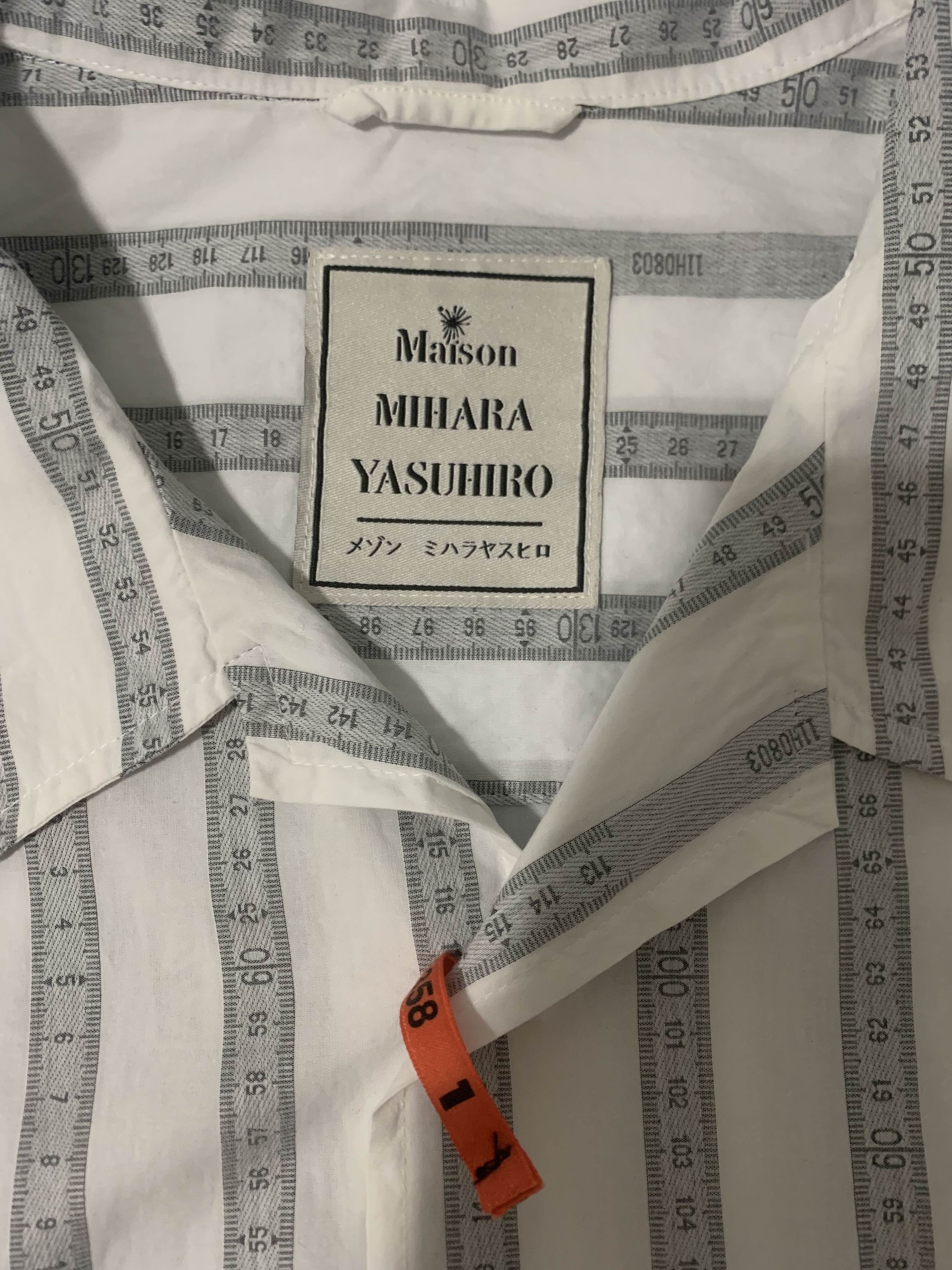 Maison MIHARA YASUHIRO Mihara Yasuhiro Striped Print Oversize Shirt measuring tape Size US XL / EU 56 / 4 - 4 Thumbnail
