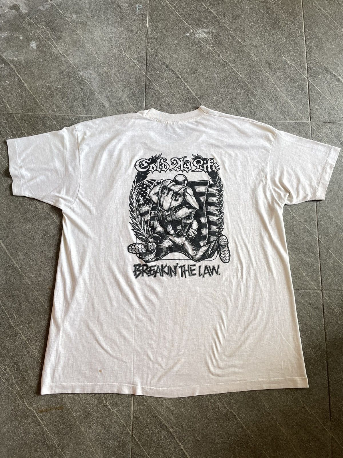 Band Tees Cold As Life Breakin’ The Law Vintage 90s Tshirt Detroit hc Size US XXL / EU 58 / 5 - 4 Thumbnail