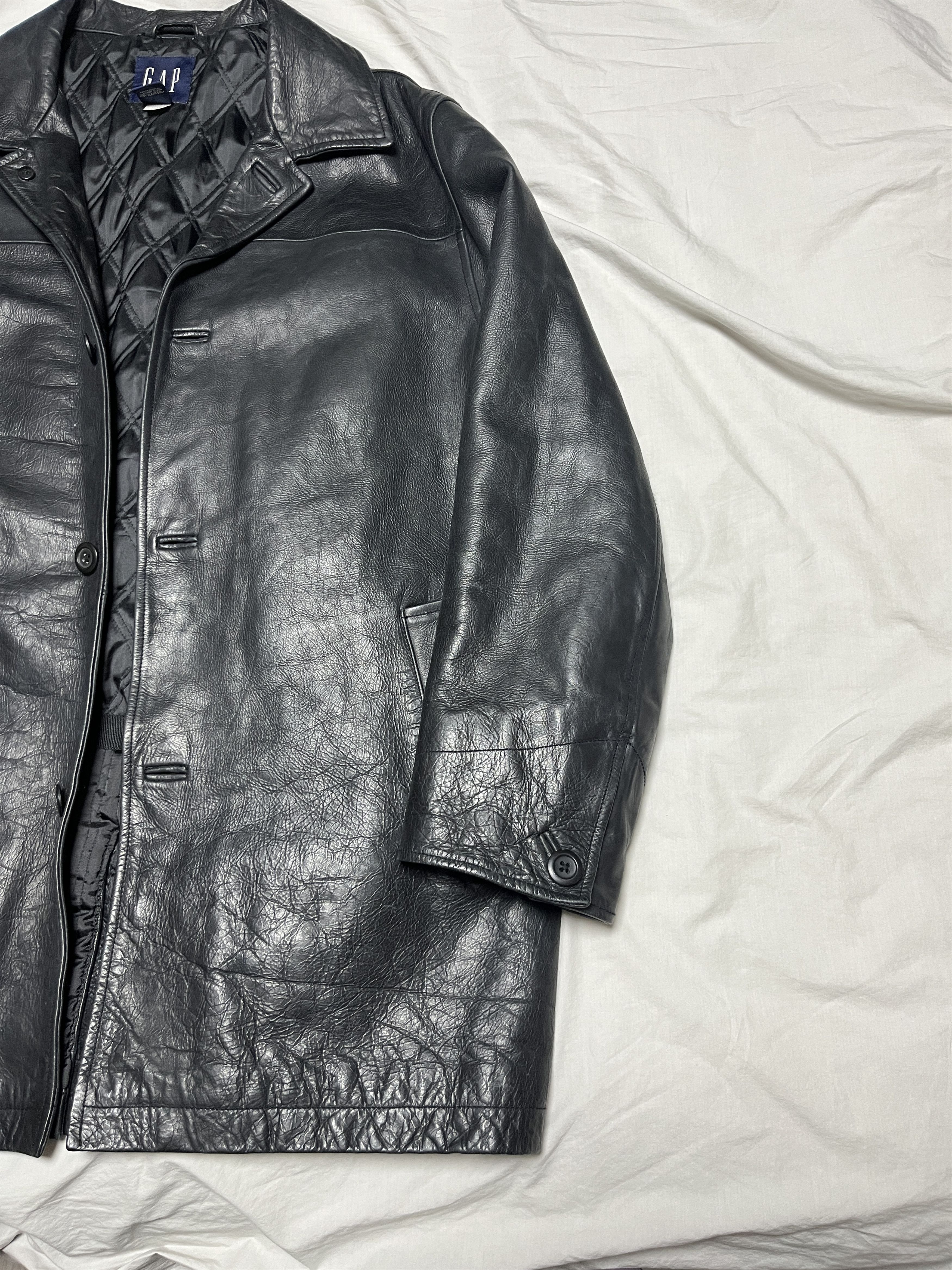 Gap old gap leather car coat Size US L / EU 52-54 / 3 - 3 Thumbnail