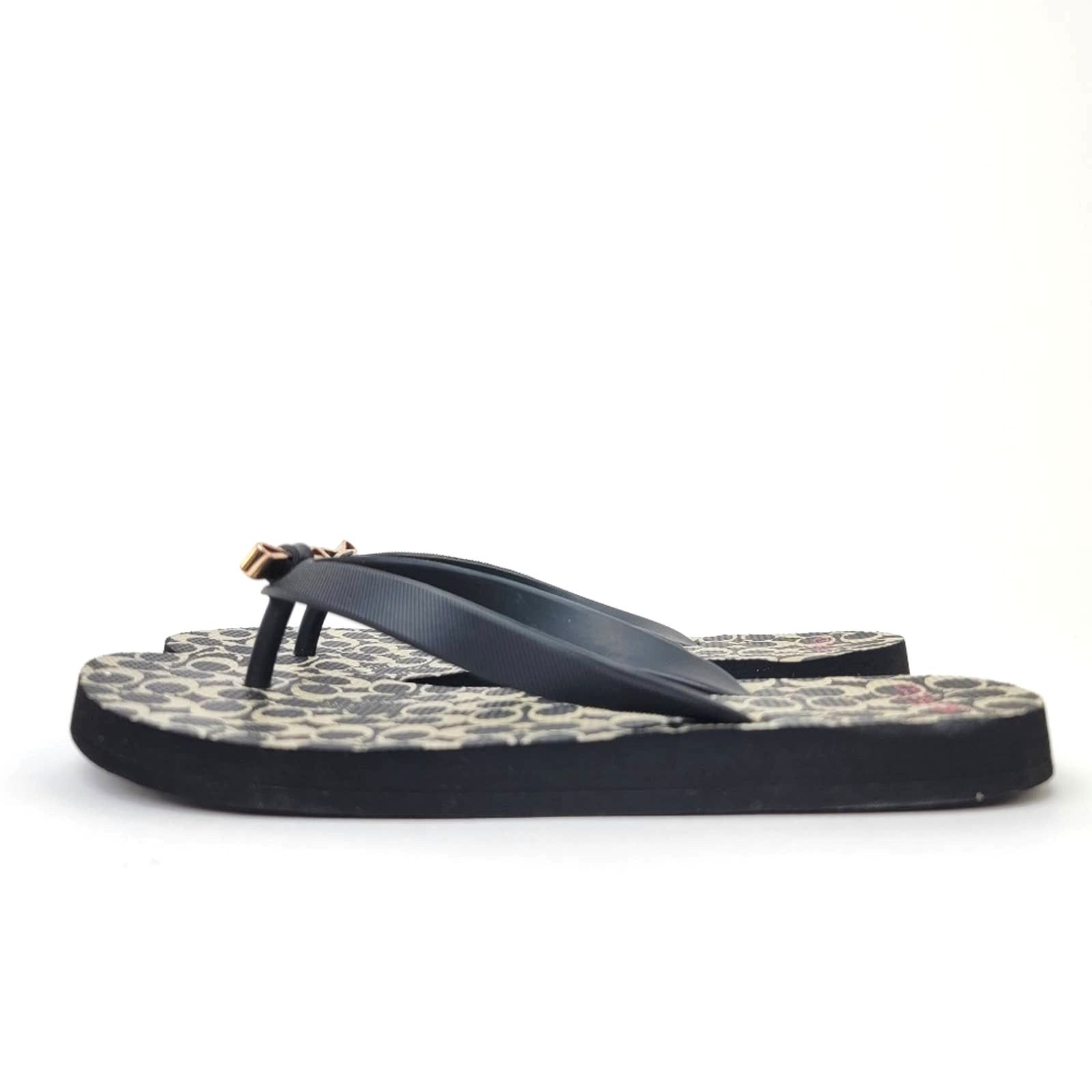 Coach Coach New York Black LOGO Flip Flop Sandals - 5/6 Size US 6 / IT 36 - 2 Thumbnail