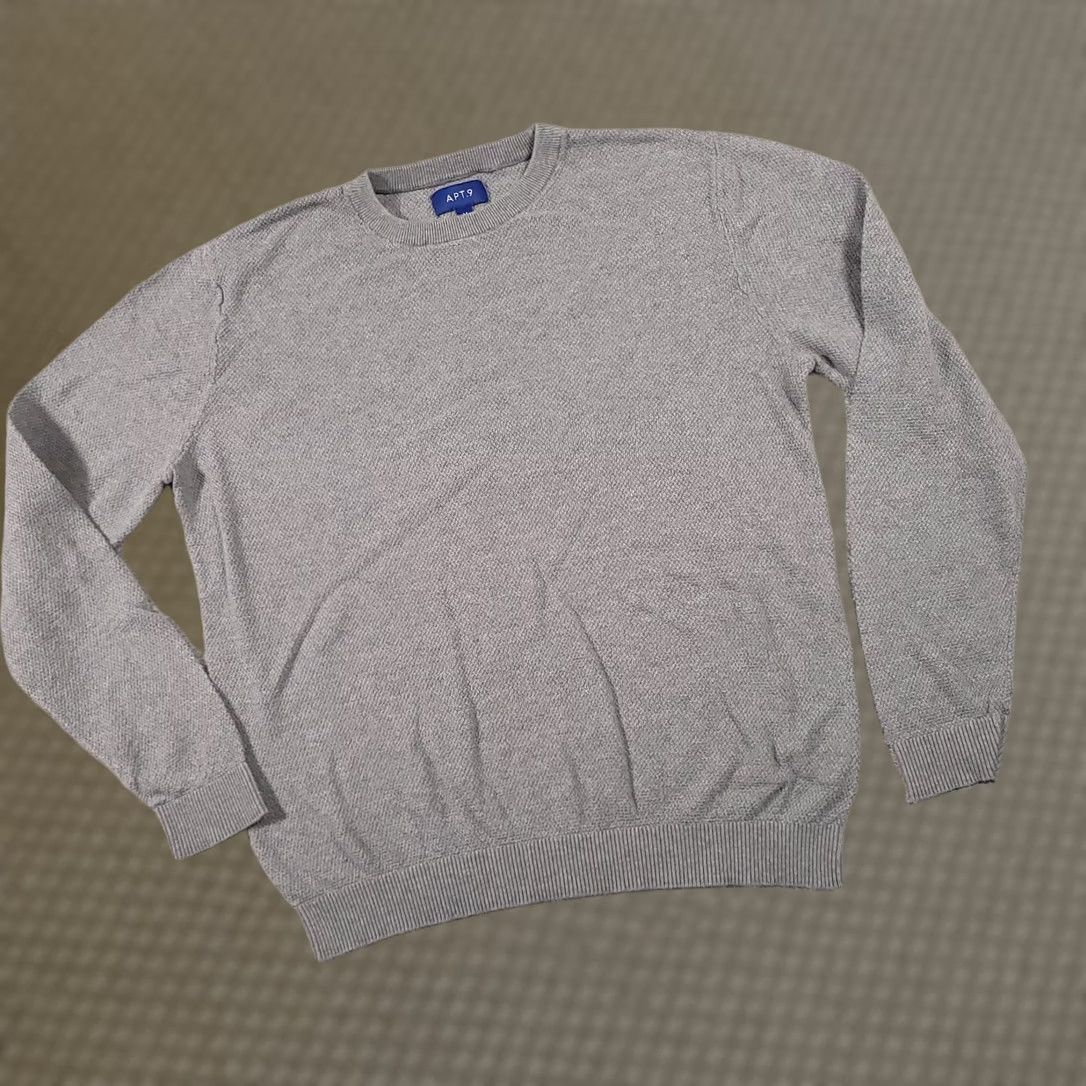 Apt. 9 APT 9 Sweater Women's Medium Grey Knit Long Sleeve Crew Neck Lightweight Casual Size M / US 6-8 / IT 42-44 - 1 Thumbnail