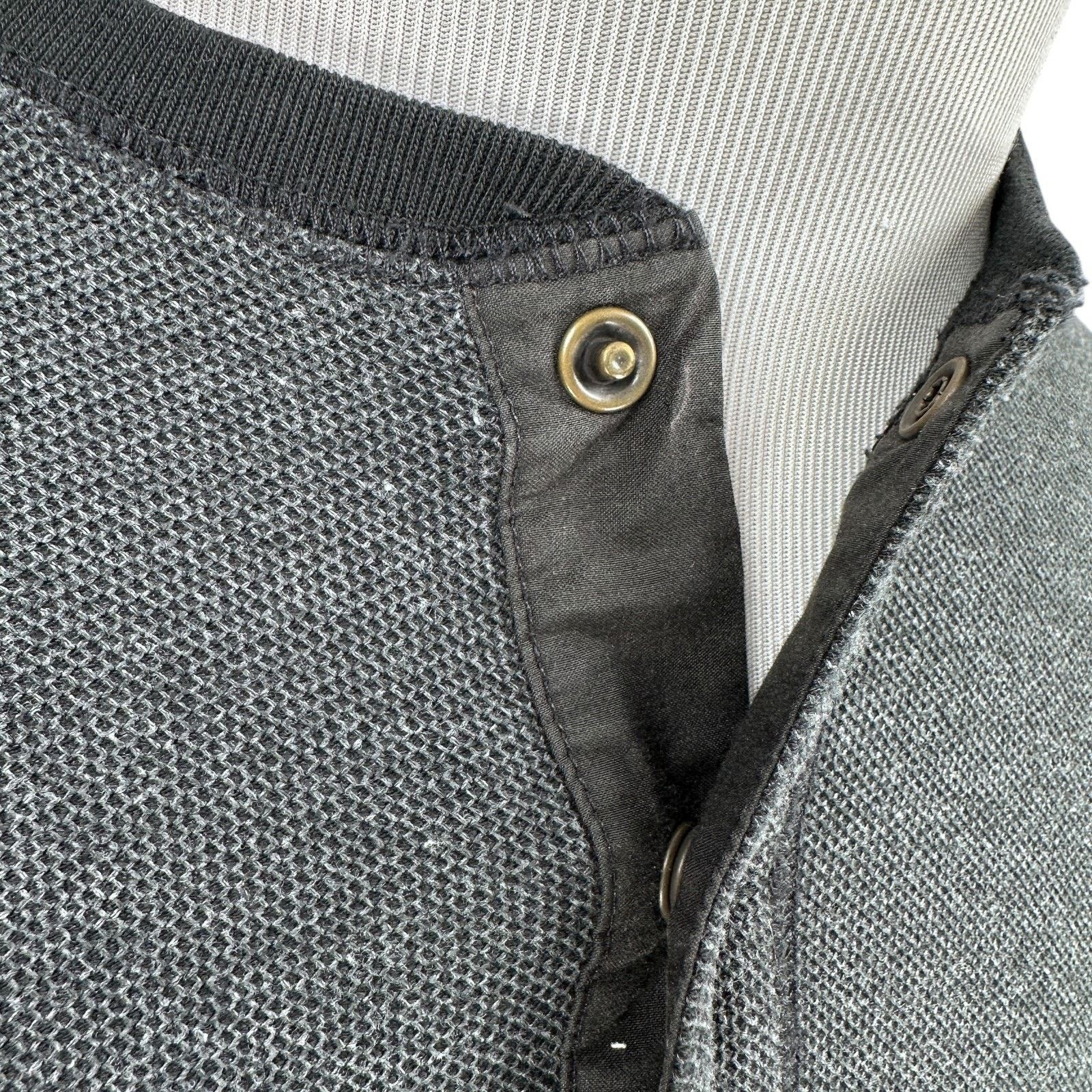 UNTUCKit Untuckit Snap Henley Shirt Mens XL Dark Gray Cotton Pullover Size US XL / EU 56 / 4 - 3 Thumbnail