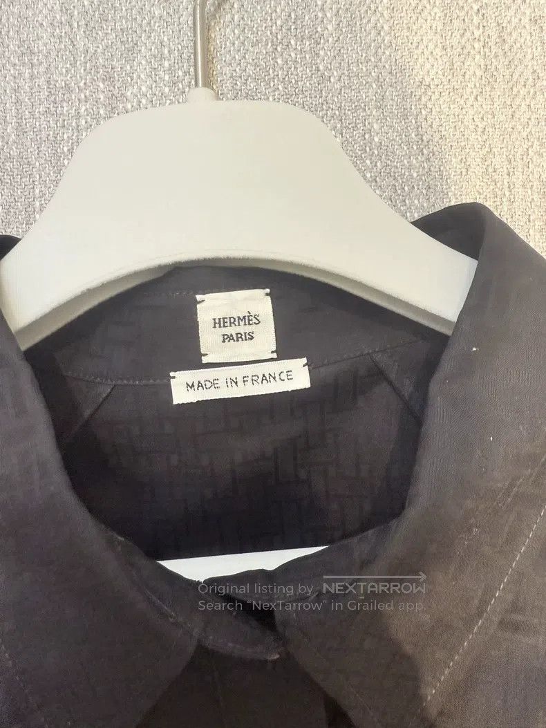 Hermes Hermes Grey Patterned Shirt Dress 100% Cotton Size M / US 6-8 / IT 42-44 - 3 Thumbnail