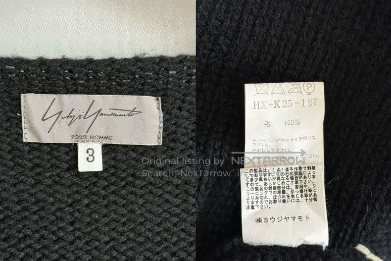 Yohji Yamamoto YOHJI YAMAMOTO French Embroidered Wool Cardigan Size US L / EU 52-54 / 3 - 9 Thumbnail