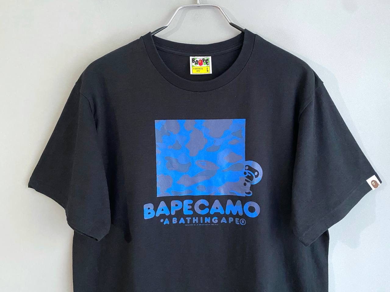 Bape Bape A Bathing Ape Blue Camo Print Black T-Shirt, Size L Size US L / EU 52-54 / 3 - 3 Thumbnail