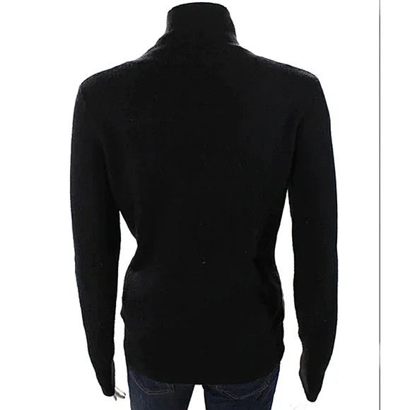 Bloomingdale's C by Bloomingdale's B&W Checkered Cashmere/Wool Turtleneck Size S / US 4 / IT 40 - 7 Thumbnail