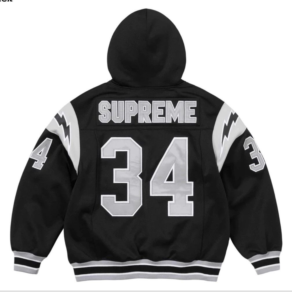 Supreme New Supreme SS24 Black Football ZipUp Hooded Sweatshirt 