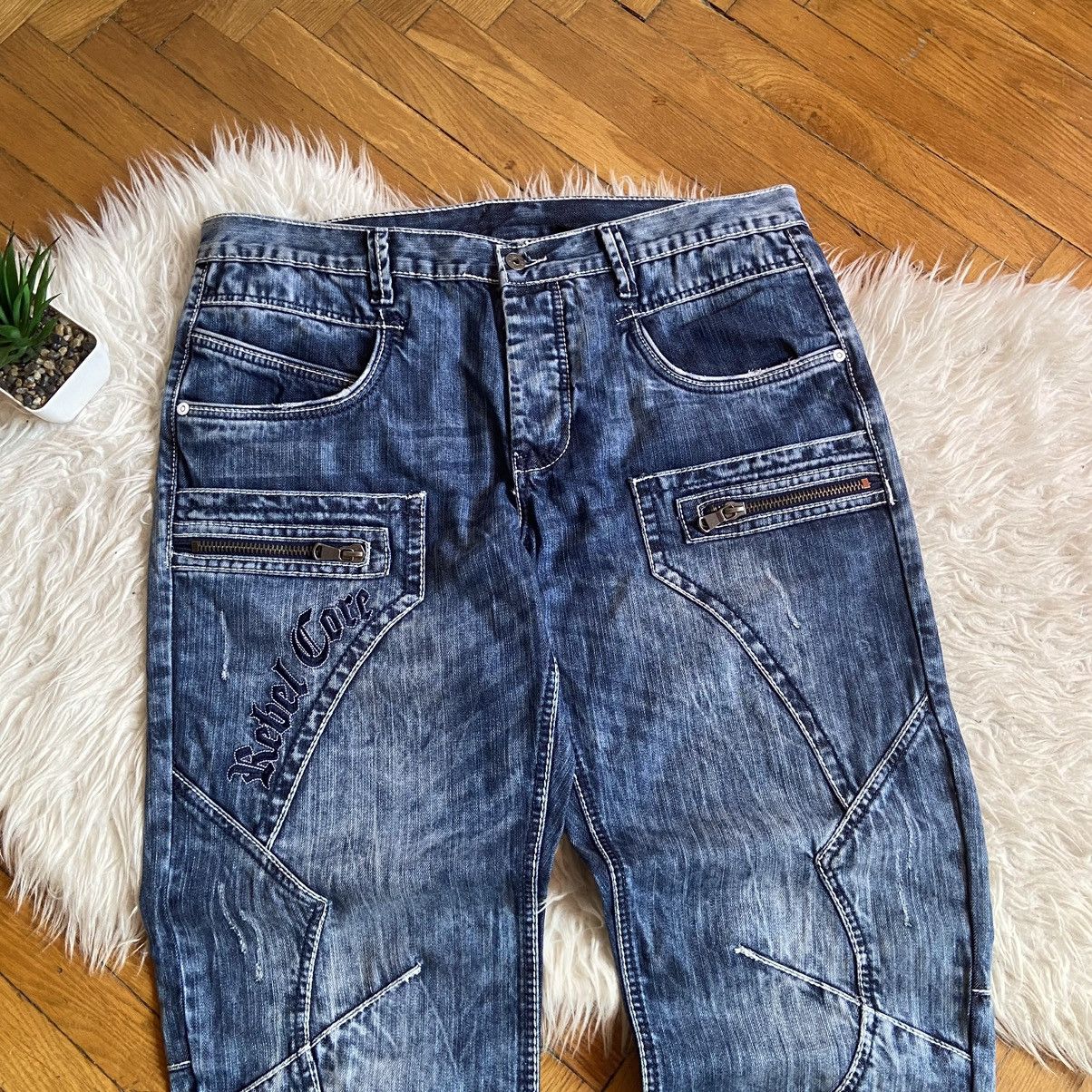 Rainbow 📌 Crazy Rainbow Y2K Avant-Garde Denim Jeans Size US 38 / EU 54 - 8 Thumbnail