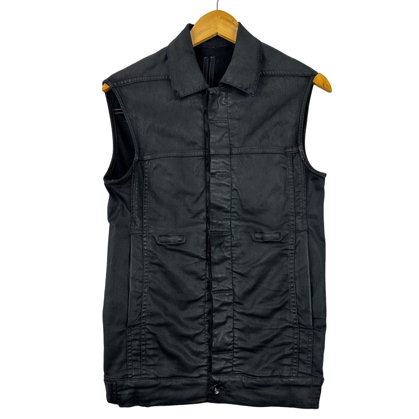 Rick Owens Rick Owens Waxed Denim Vest Size S Size US S / EU 44-46 / 1 - 1 Thumbnail