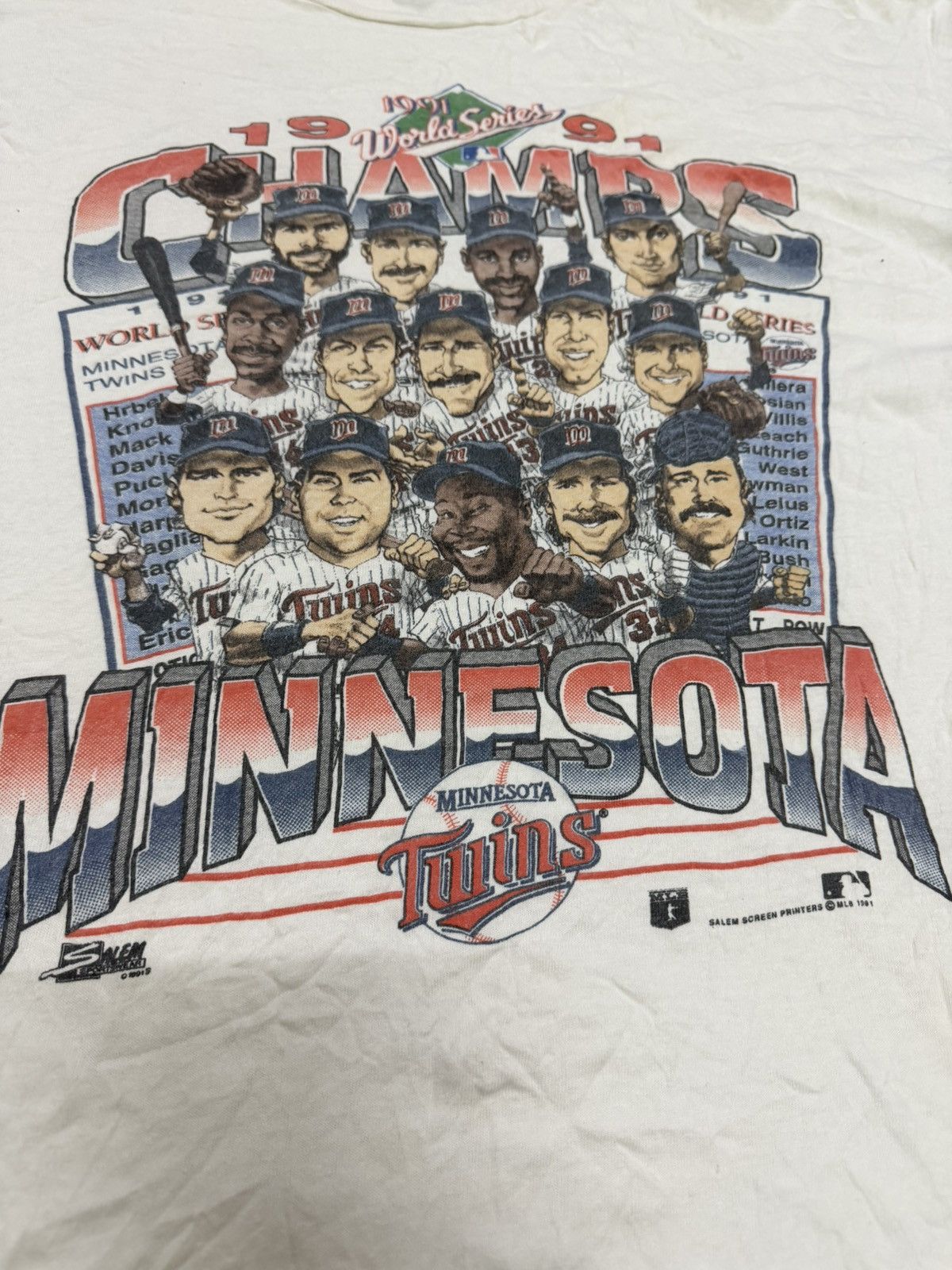 MLB Vintage 1991 mlb minnesota wwins tshirt Size US L / EU 52-54 / 3 - 6 Thumbnail