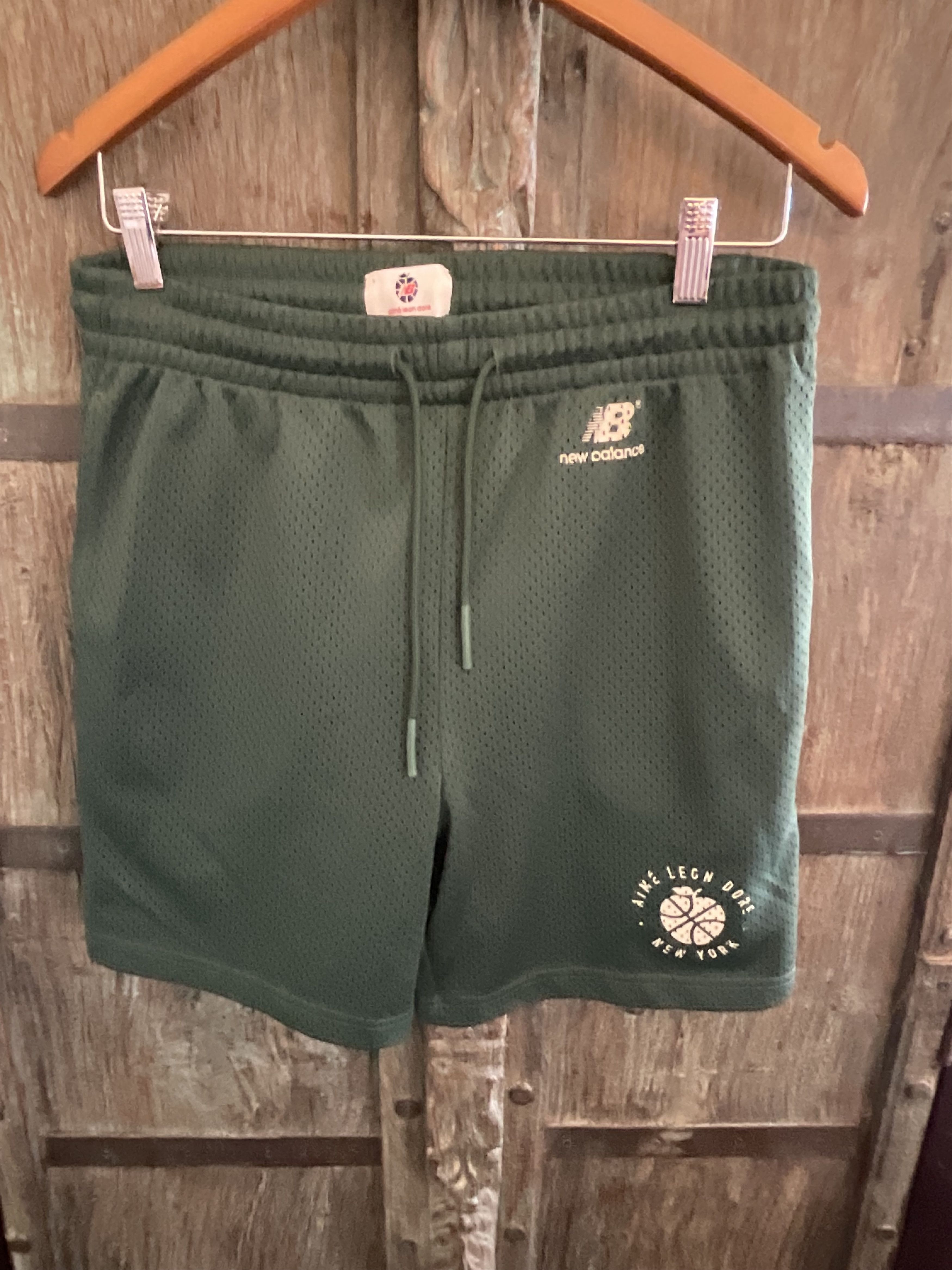 Image of Aime Leon Dore x New Balance Ald / New Balance Gym Shorts In Dark Green, Men's (Size 30)