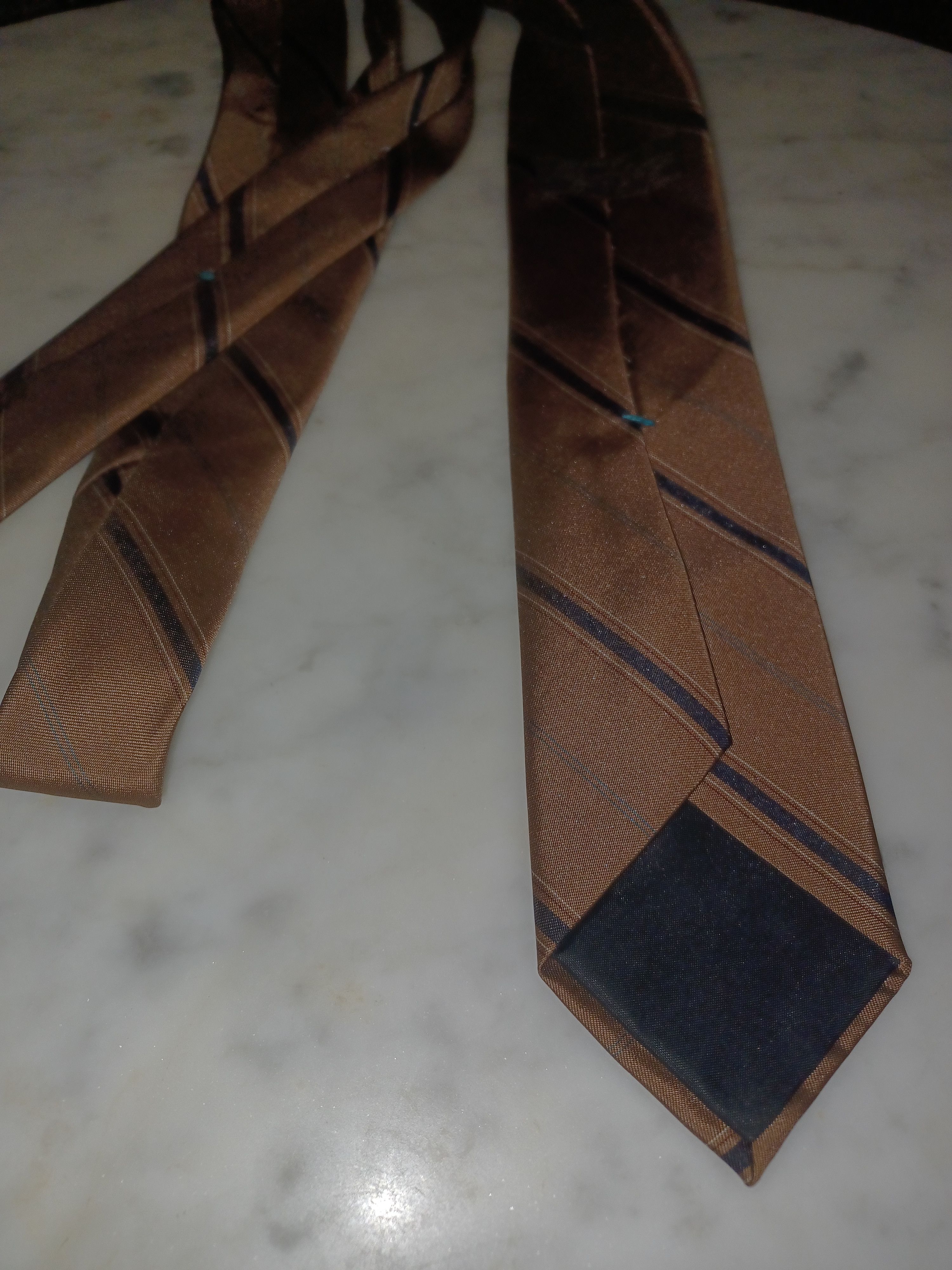 Other St. George Men's Tie Brown Diagonal Stripes Size ONE SIZE - 2 Thumbnail
