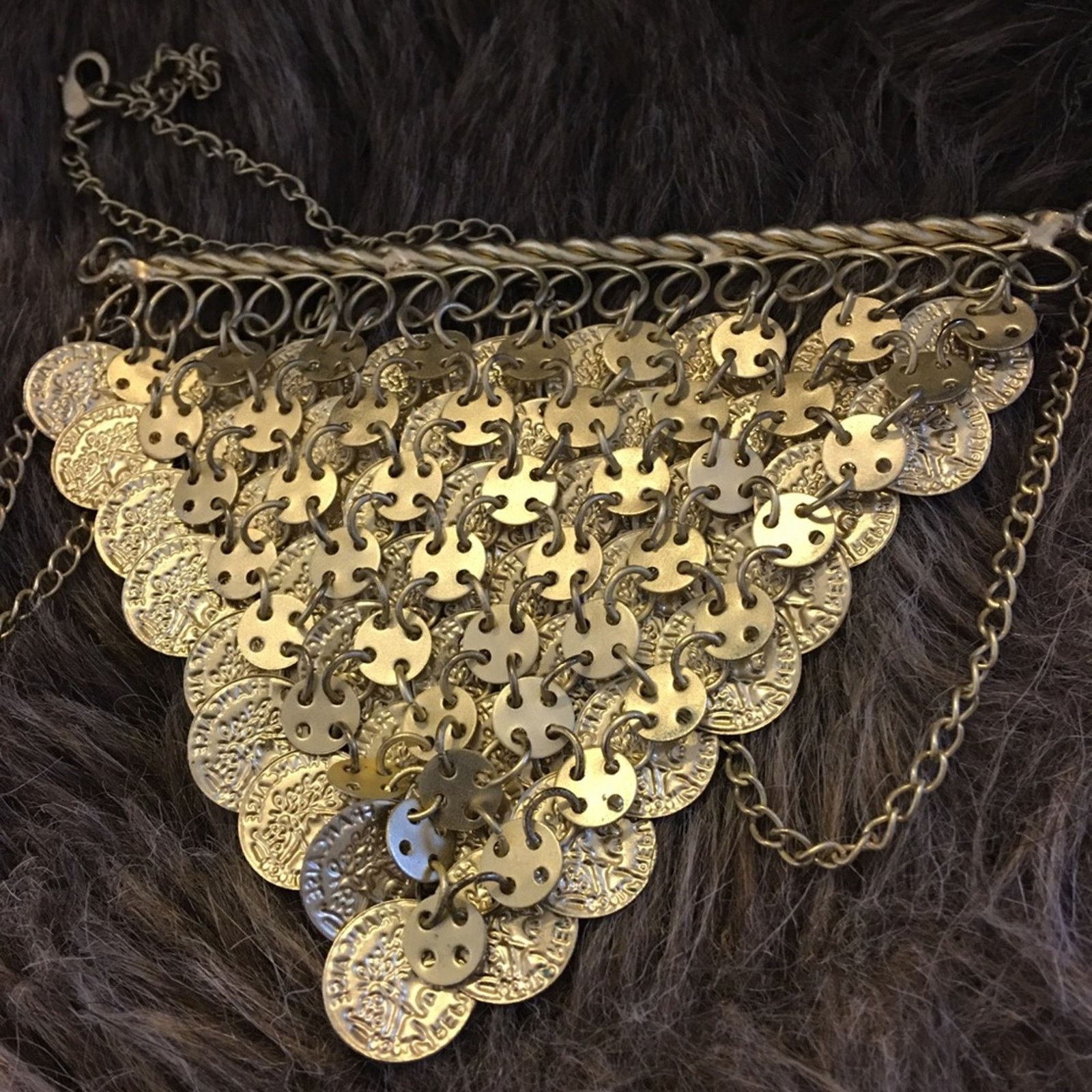 Jewelry Tiered gold tone faux French coin necklace Size ONE SIZE - 6 Thumbnail