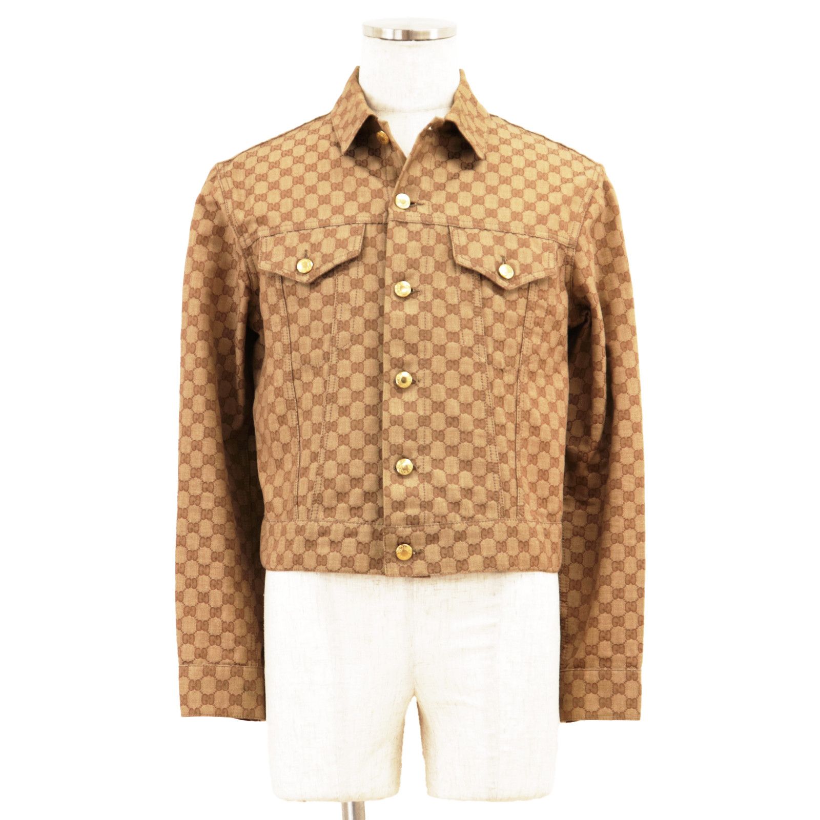 Gucci Gucci Gucci GG Supreme Cotton Jacket Leather Outerwear DUTY FREE for USA Size ONE SIZE - 1 Thumbnail
