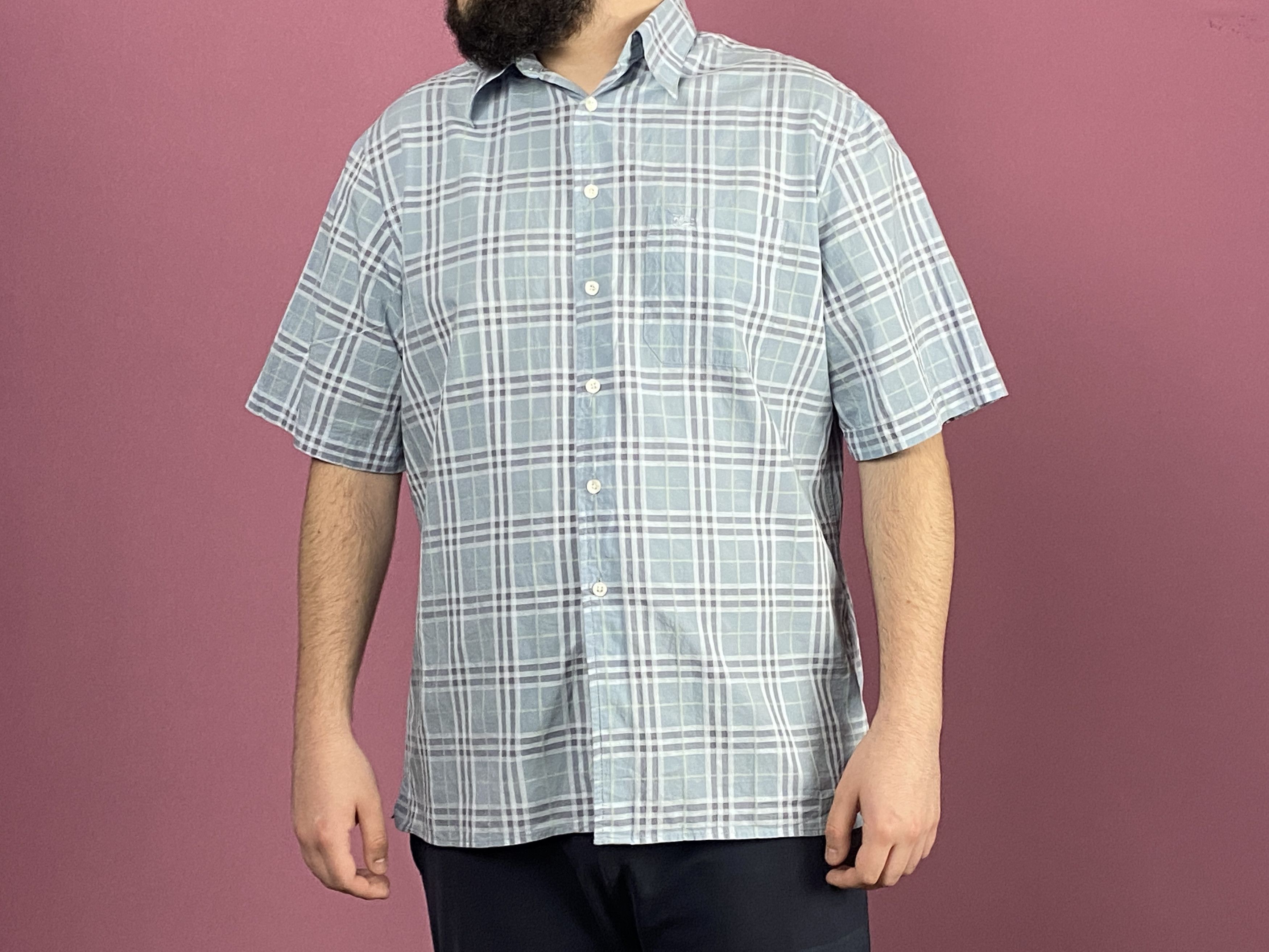 Burberry Burberry Men's Nova Check Short Sleeve Shirt - L Size US L / EU 52-54 / 3 - 4 Thumbnail