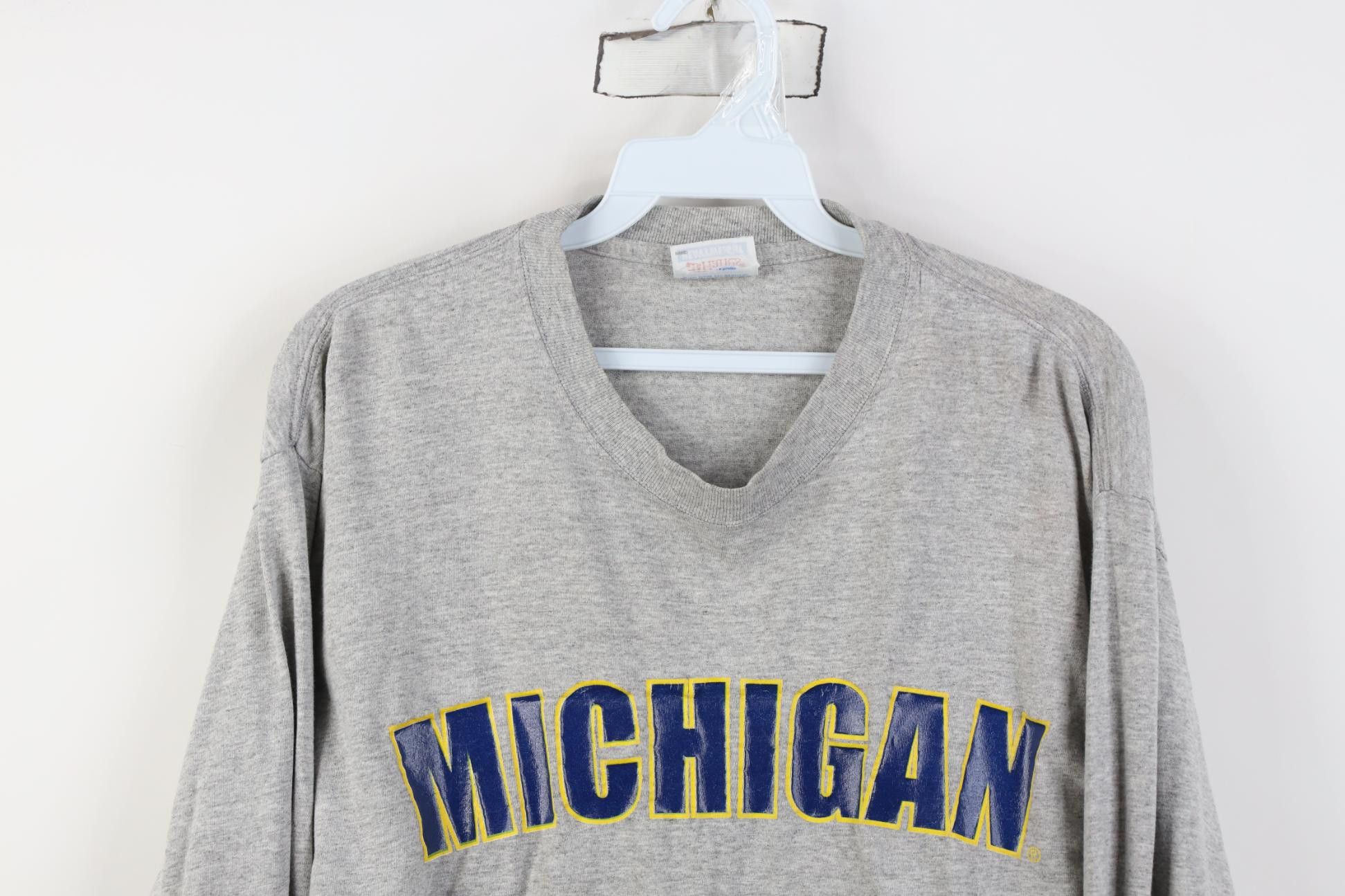 Vintage Vintage 90s University of Michigan Long Sleeve T-Shirt Size US S / EU 44-46 / 1 - 2 Thumbnail
