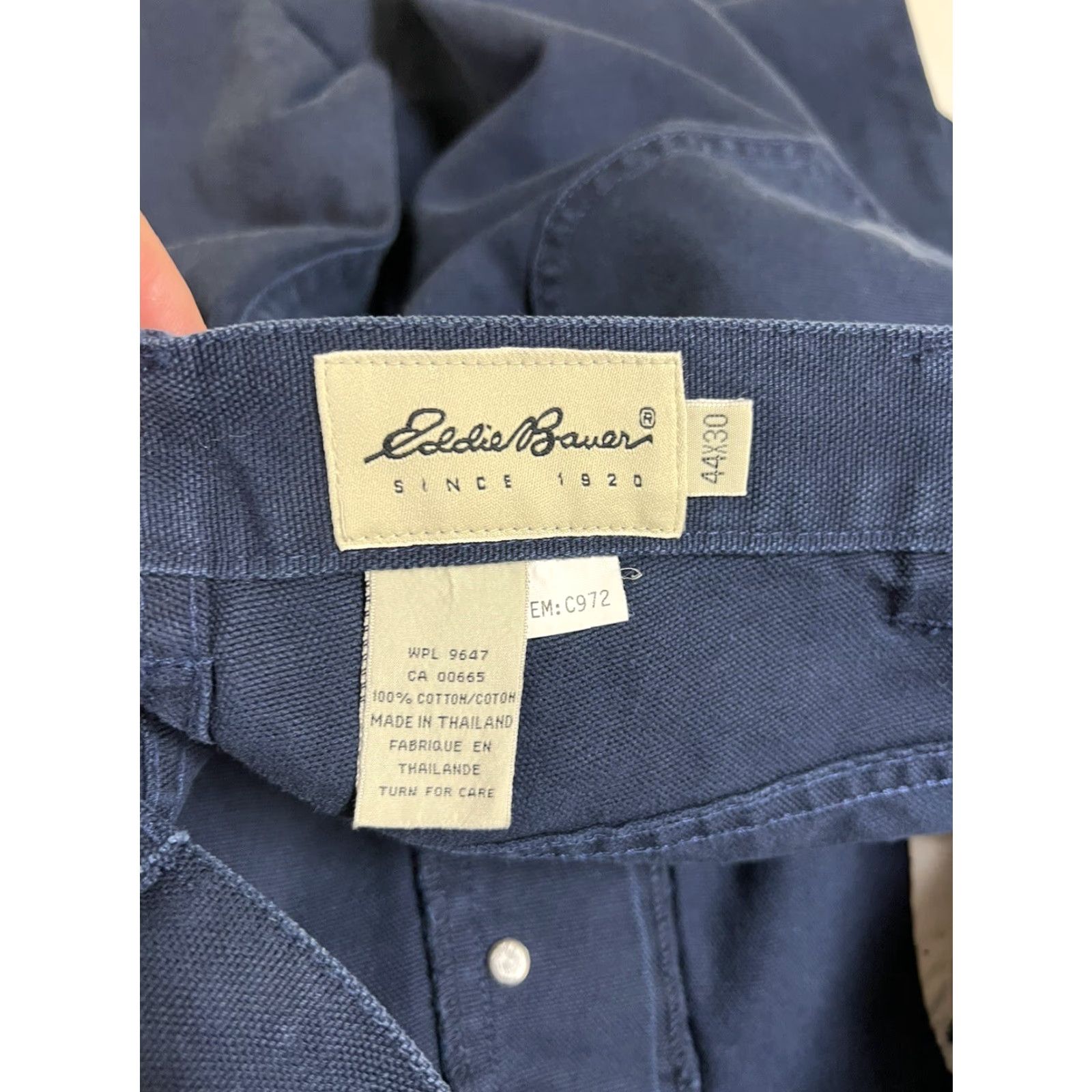Eddie Bauer Eddie Bauer Pants Men Flat Front Tapered Leg Chino 44x30 Blue Knit Cotton Blend Regular Slim Relaxed Inseam 30 Mens Size 44x30 Size US 44 / EU 60 - 5 Thumbnail