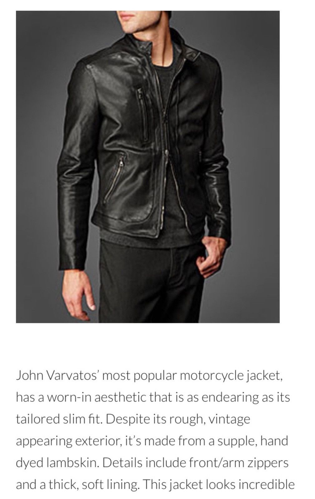 John Varvatos Lambskin Leather Moto Jacket EU 54 USA 44 Size US L / EU 52-54 / 3 - 2 Thumbnail