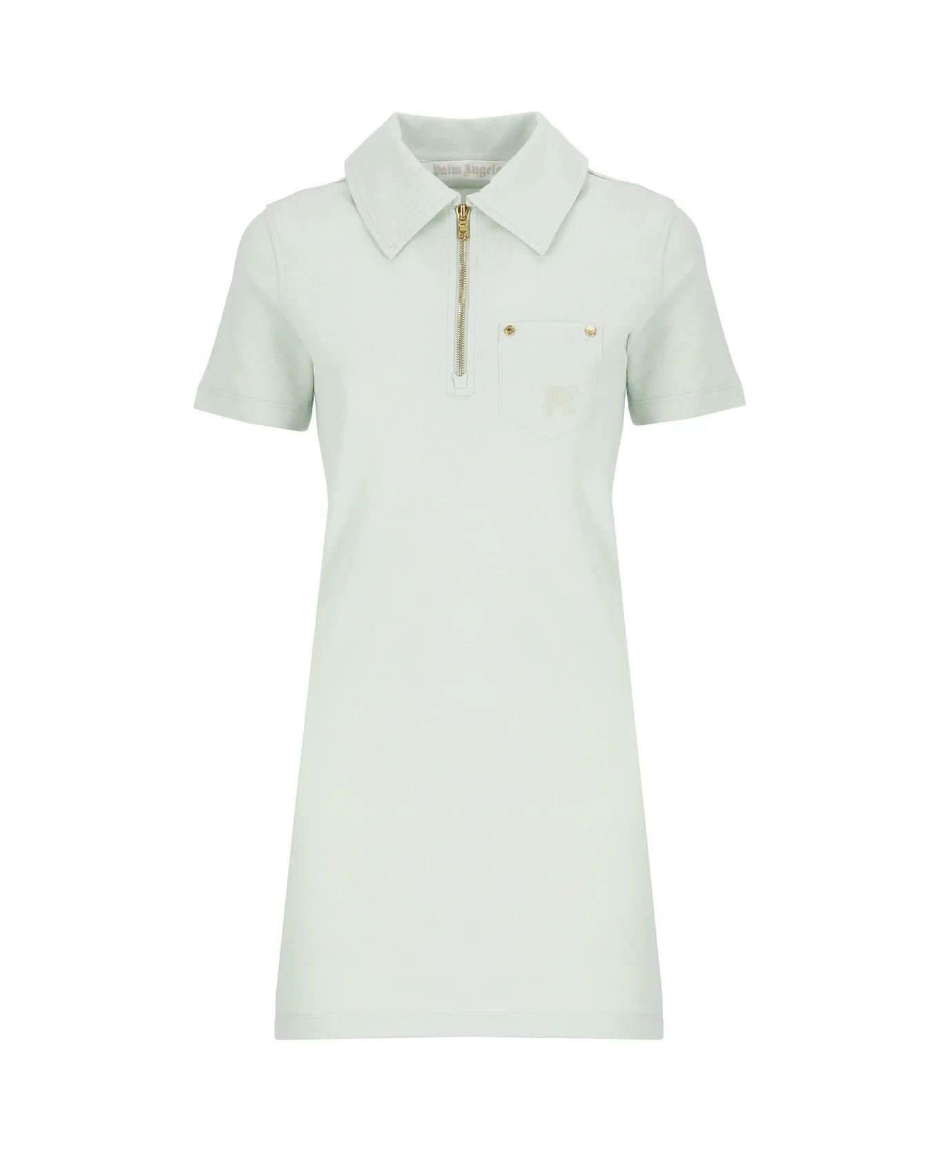 Palm Angels o1y1125 Shirt Mini Dress in Light Green Size L / US 10 / IT 46 - 1 Thumbnail
