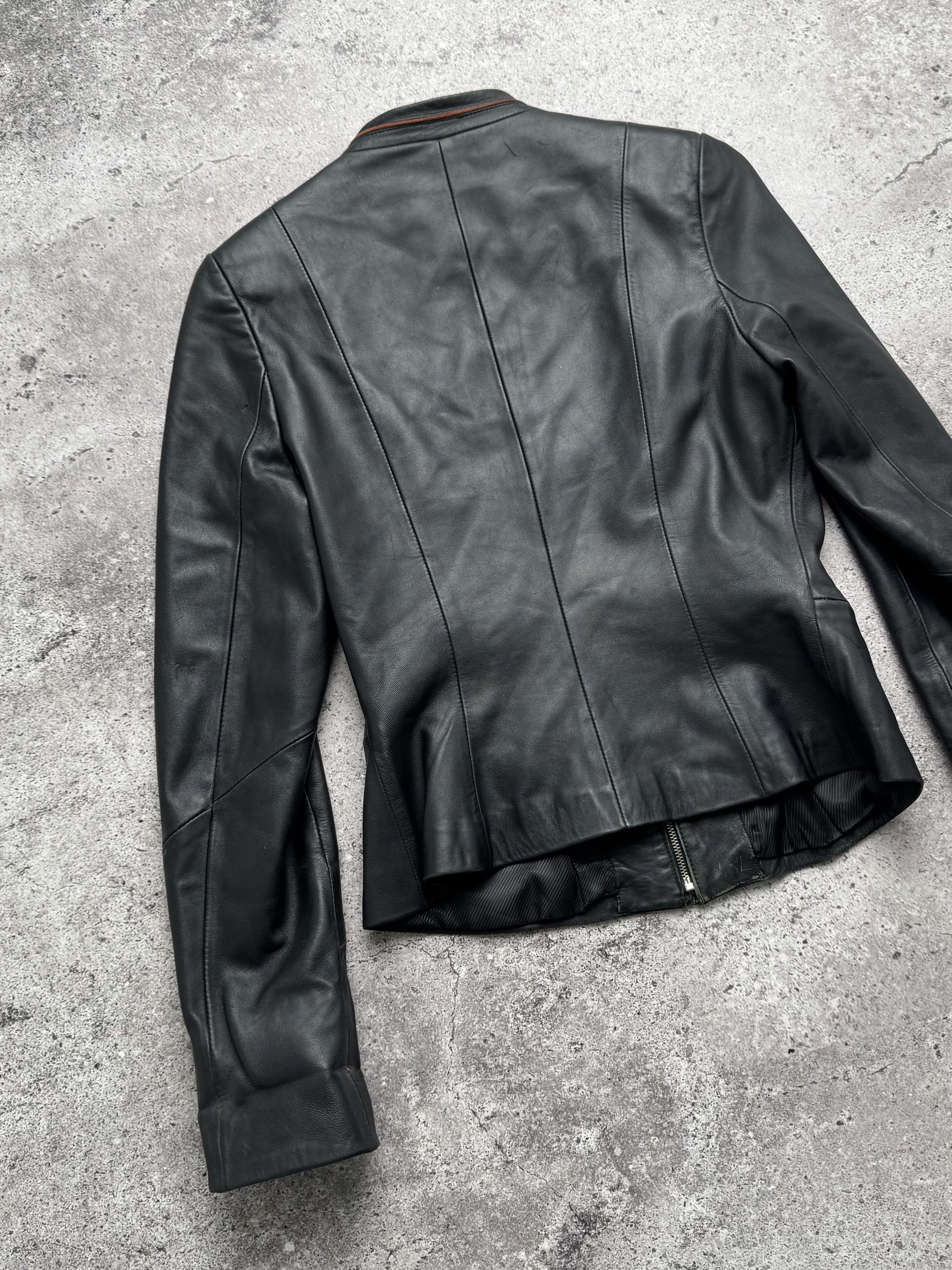 Vintage Cropped Leather Jacket C2(V490)