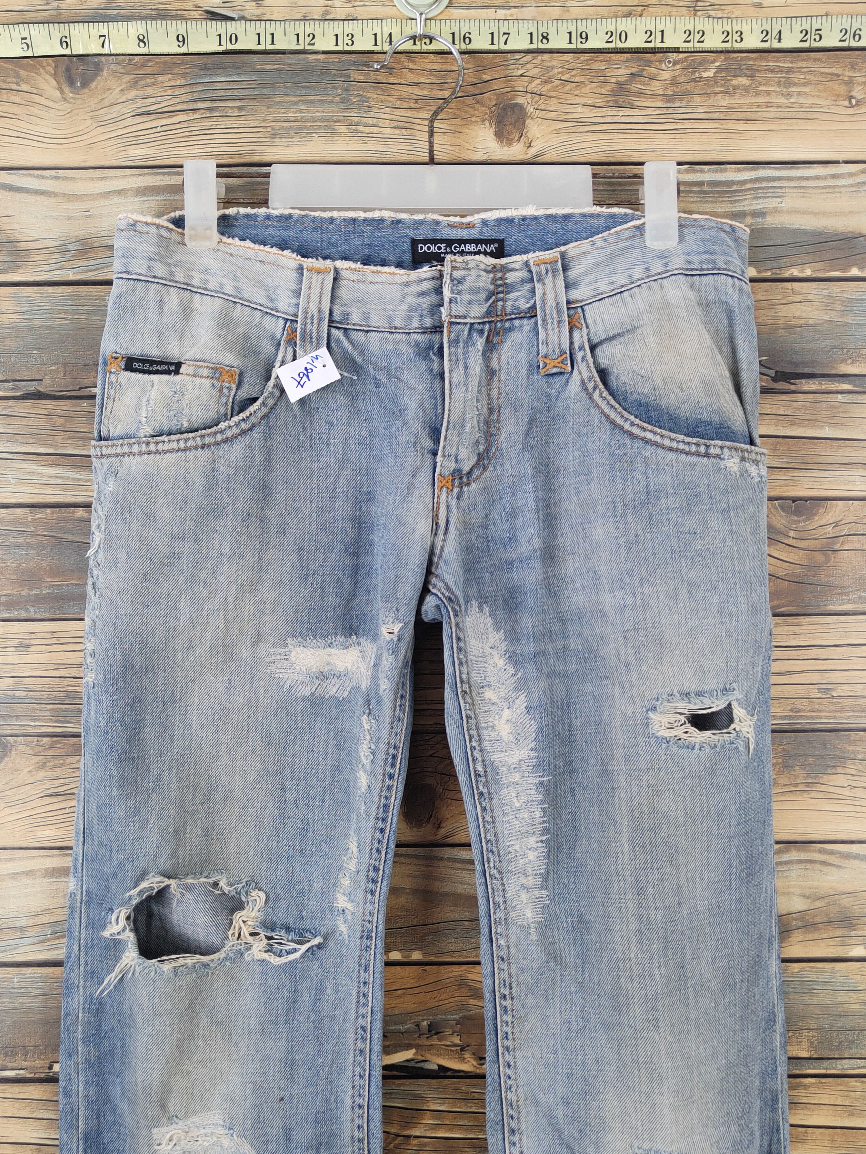 Dolce & Gabbana DL Dolce & Gabbana D&G Blue Distressed Ripped Jeans #W1867 Size 30" / US 8 / IT 44 - 2 Thumbnail