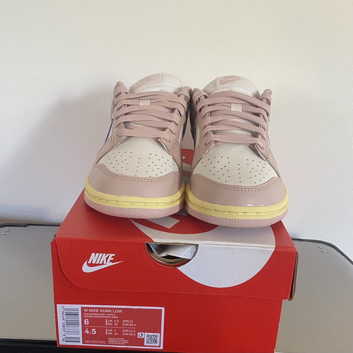 Nike Nike Dunk Low Pink Oxford Rose Athleisure DD1503-601 6 NEW Size US 6 / IT 36 - 2 Thumbnail
