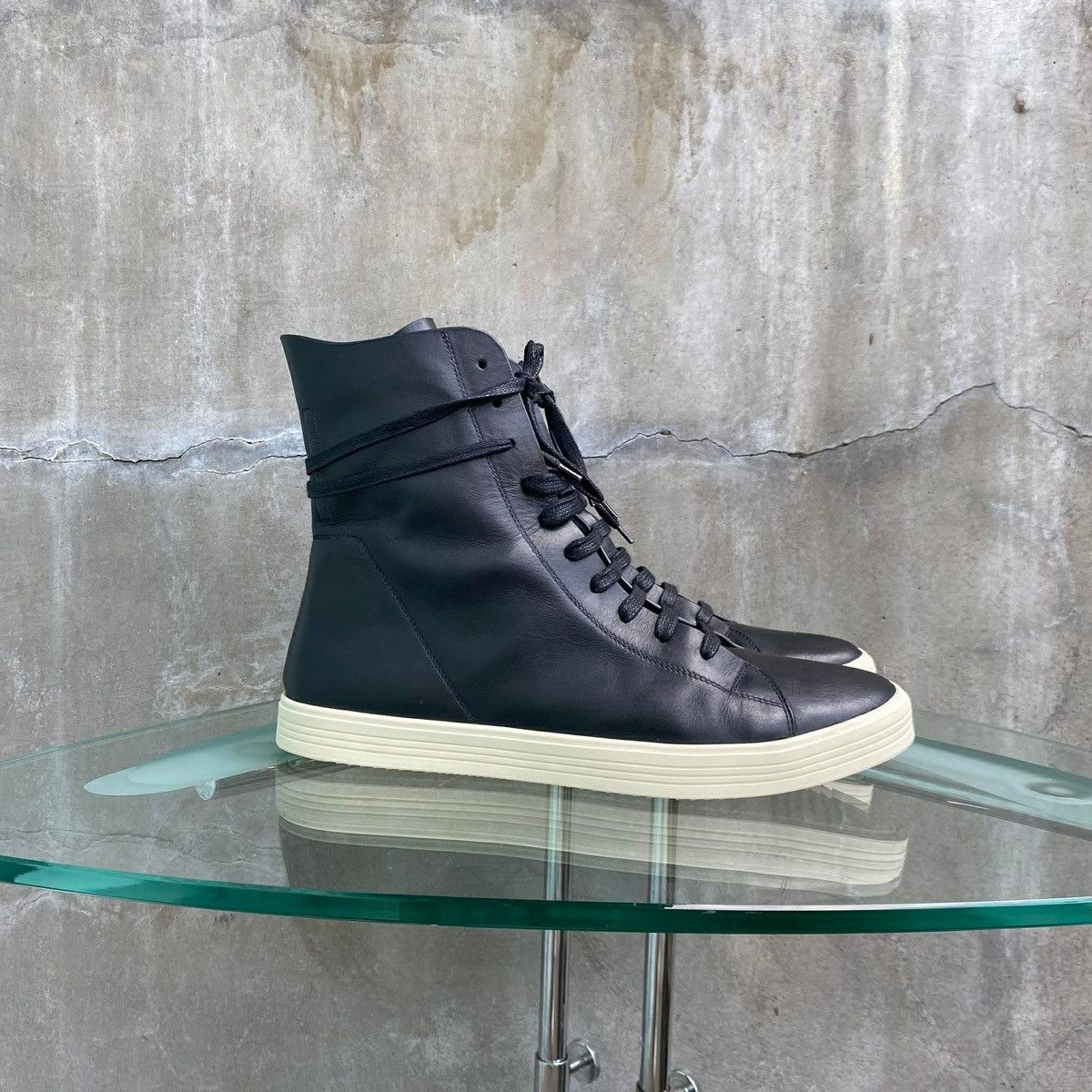 Rick Owens FW2016 ‘Mastodon’ OWENSCORP High Top Calf Leather Sneaker Size US 9.5 / EU 42-43 - 3 Thumbnail