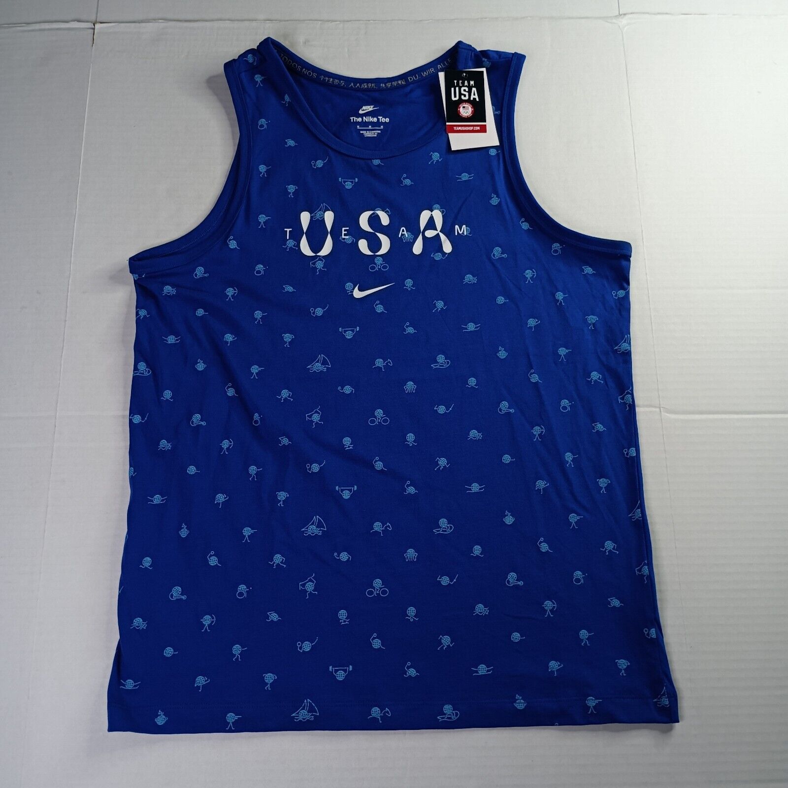 Nike Nike USA Club Tank Top Mens M Blue All Over Print FN0879-417 Size US M / EU 48-50 / 2 - 1 Thumbnail