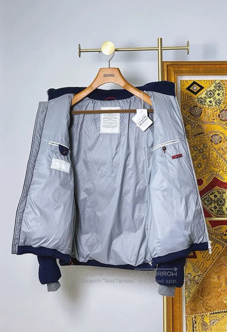 Brunello Cucinelli Brunello Cucinelli English ribbed cashmere navy blue hoode Size US L / EU 52-54 / 3 - 8 Thumbnail